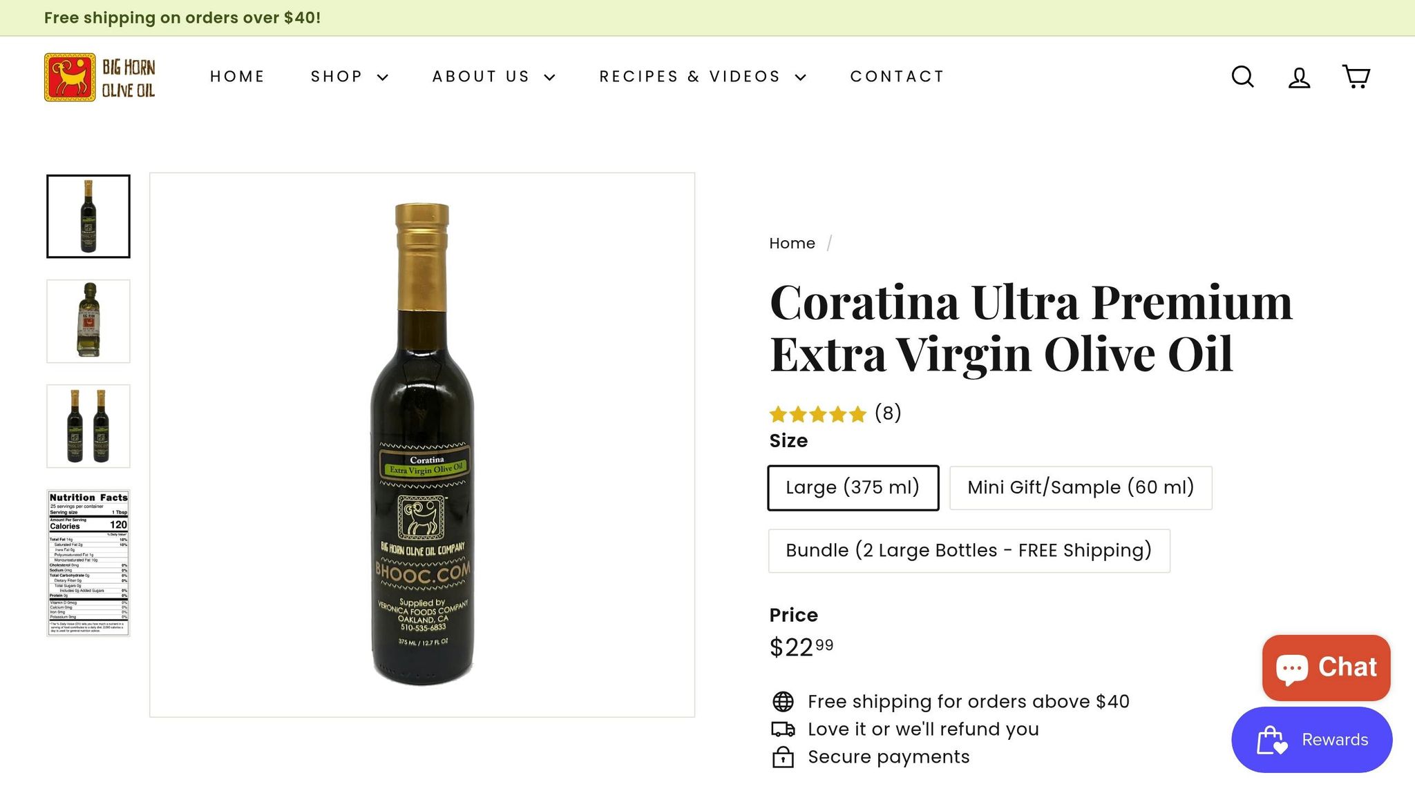 Coratina Extra Virgin Olive Oil
