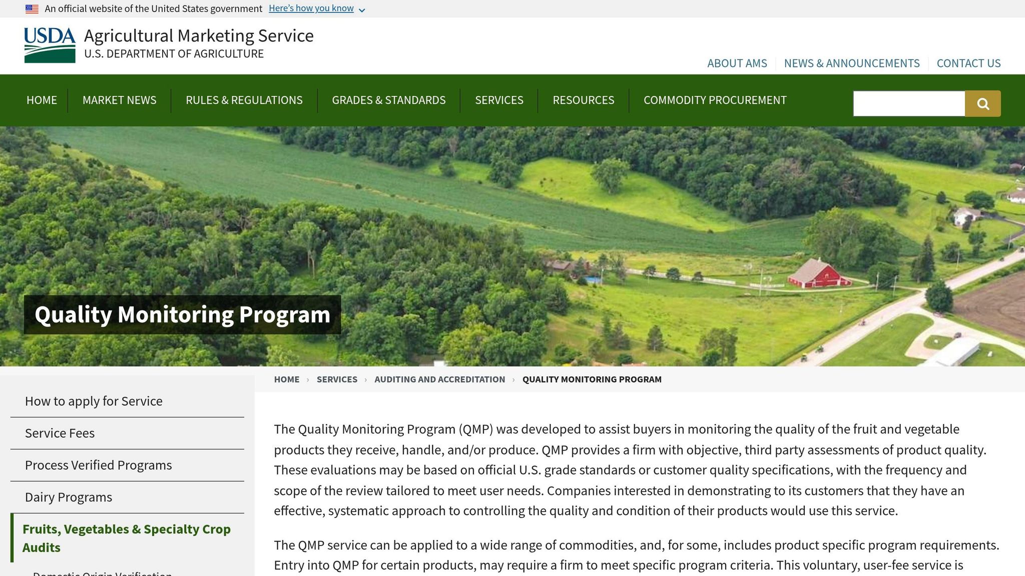 USDA Quality Monitoring Program
