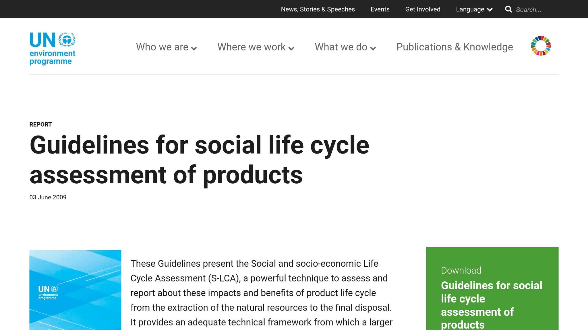 Social Life Cycle Assessment