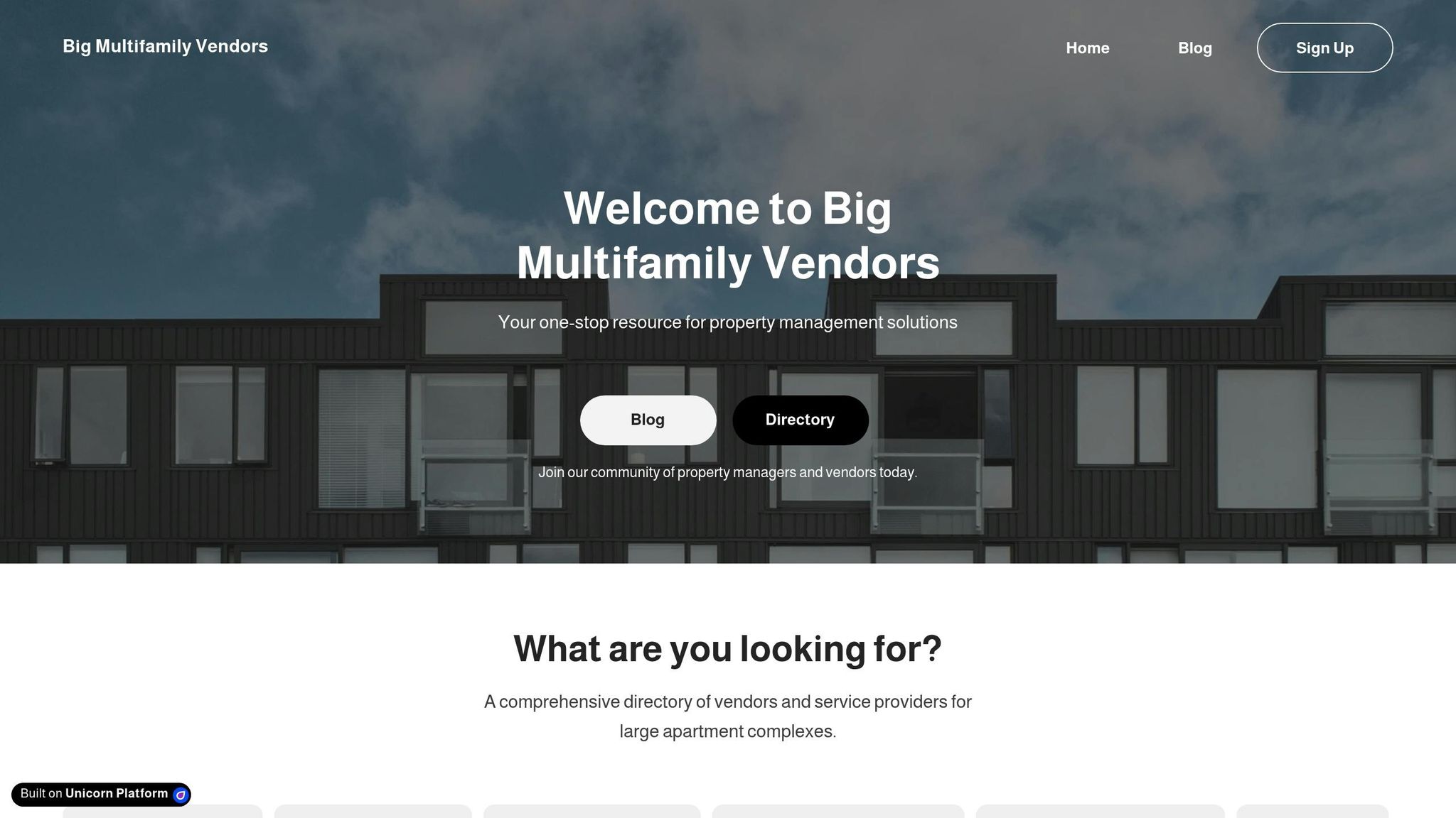 Big Multifamily Vendors