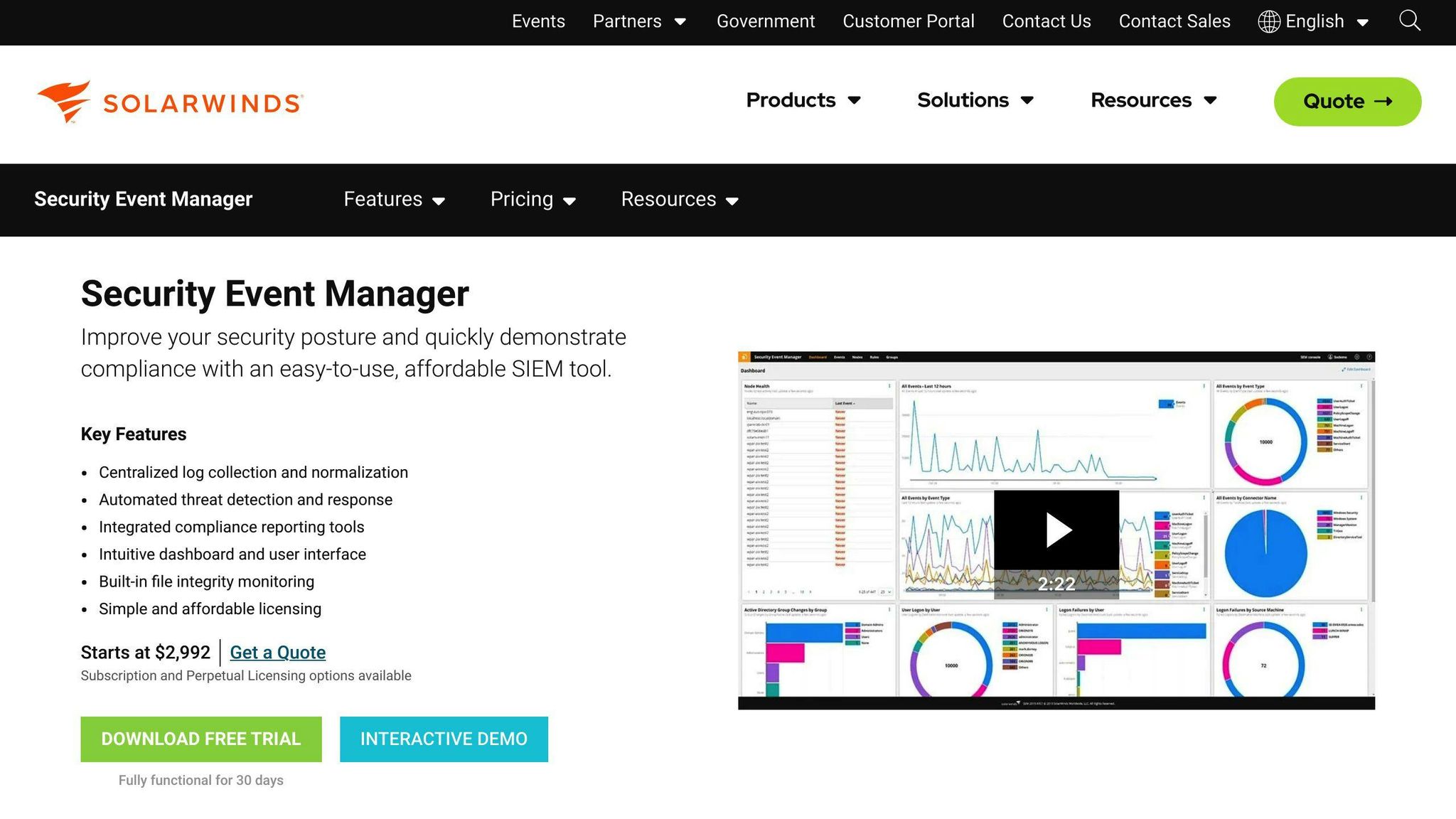 SolarWinds Security Event Manager