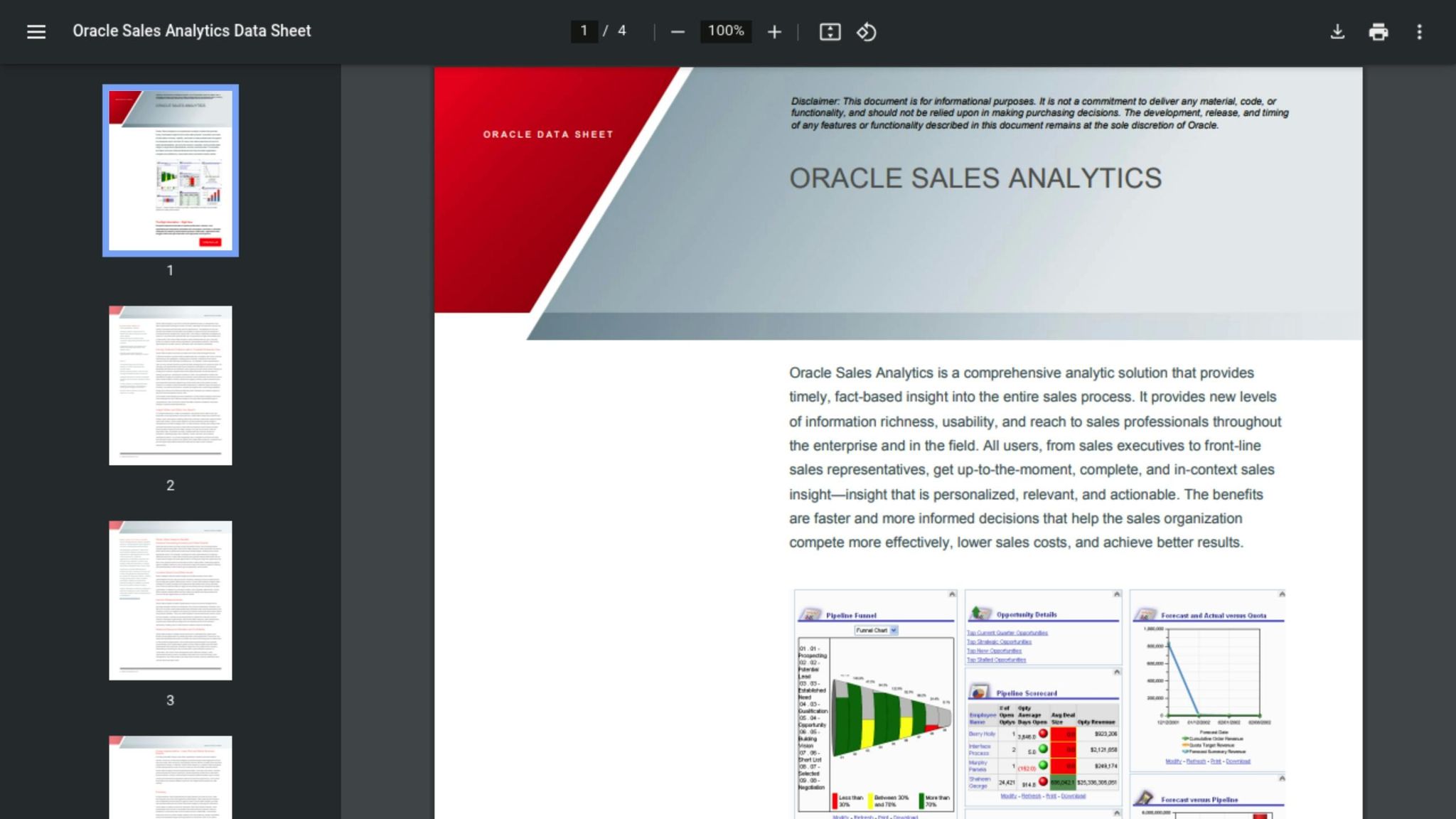 Oracle Sales Analytics