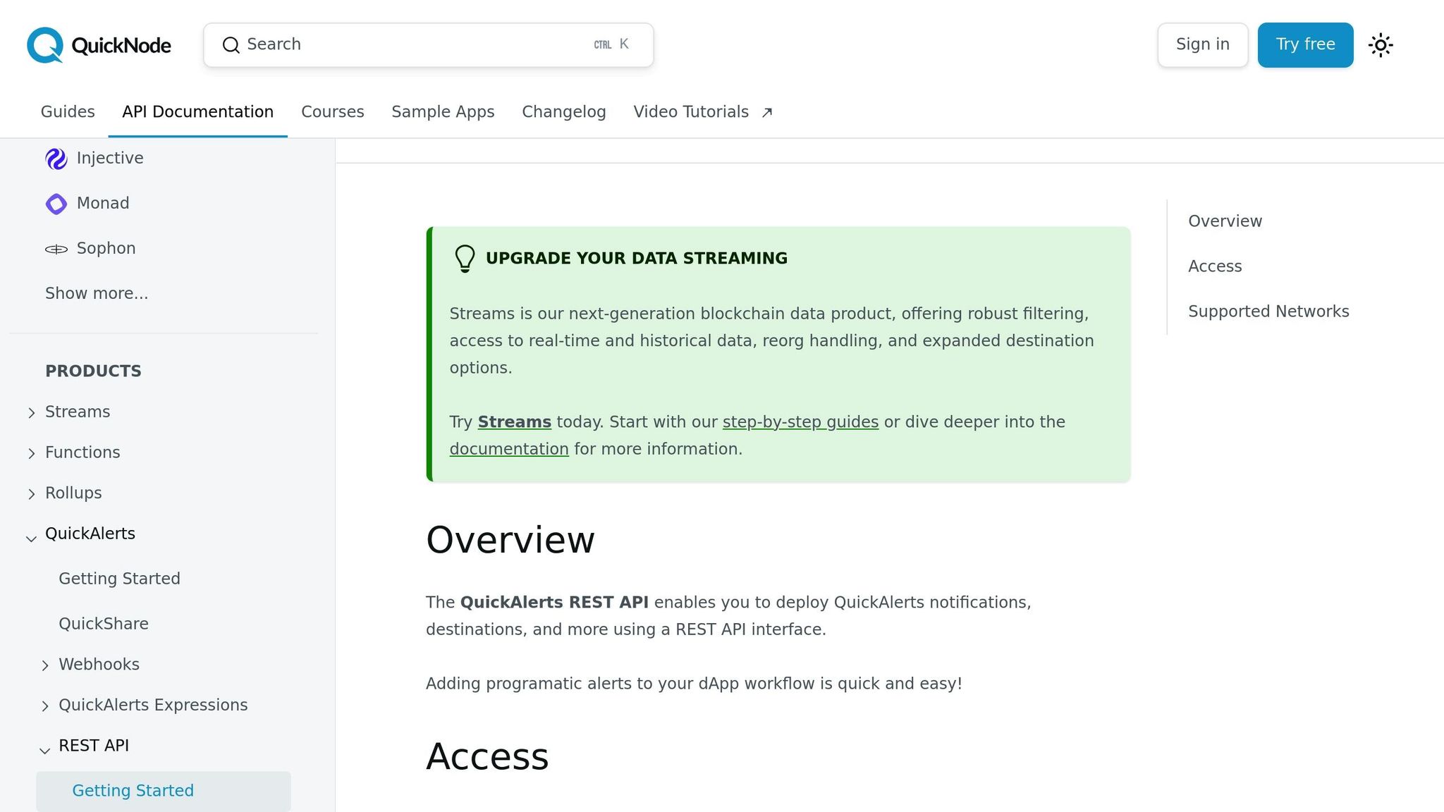 QuickAlerts REST API