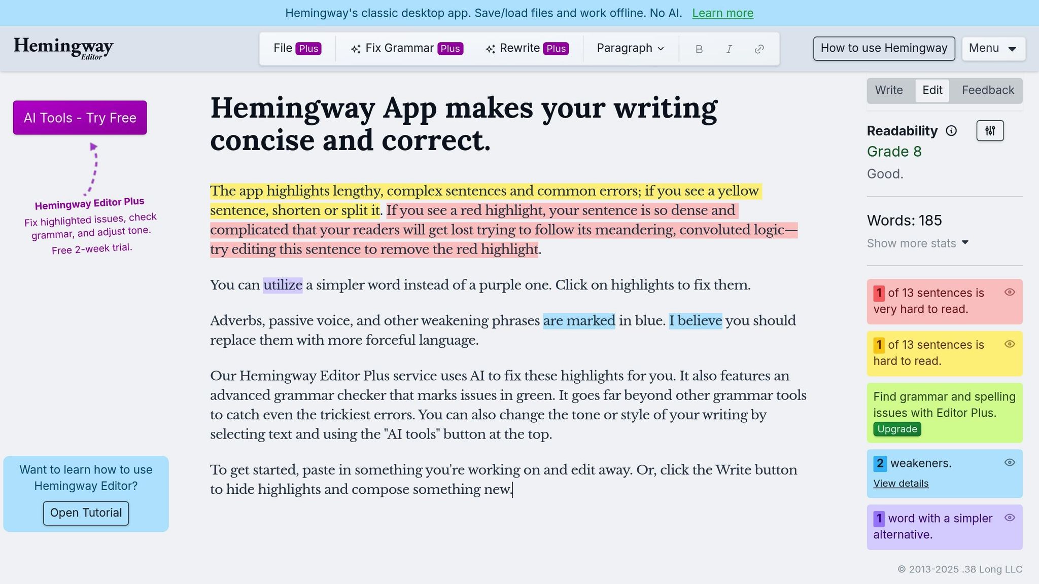 Hemingway App