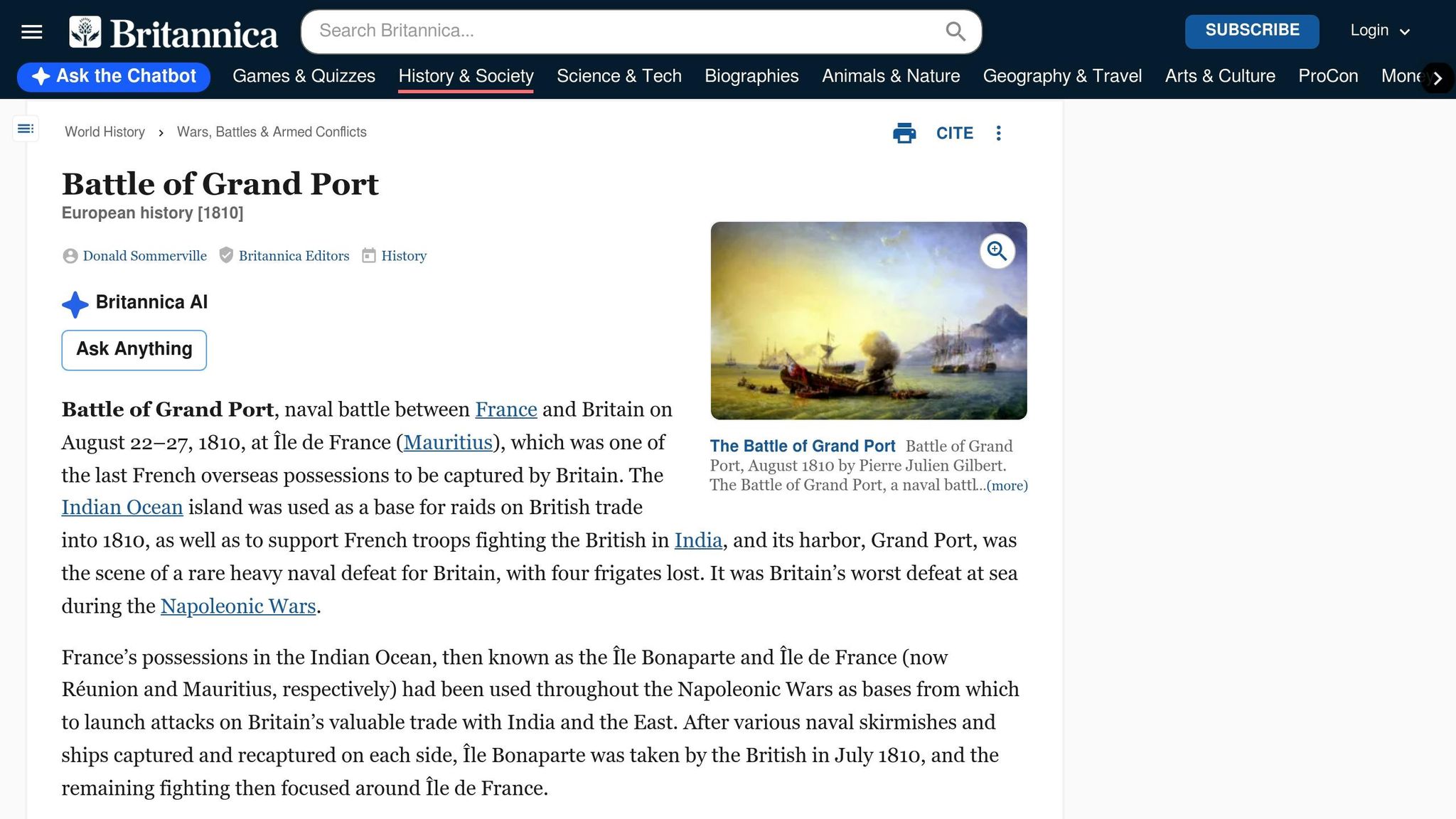 Battle Of Grand Port
