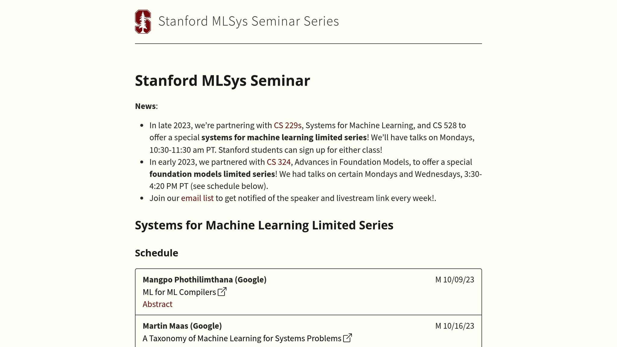 Stanford MLSys