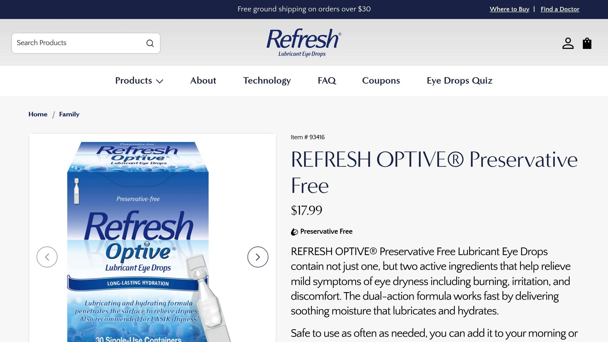 Refresh Optive Preservative-Free