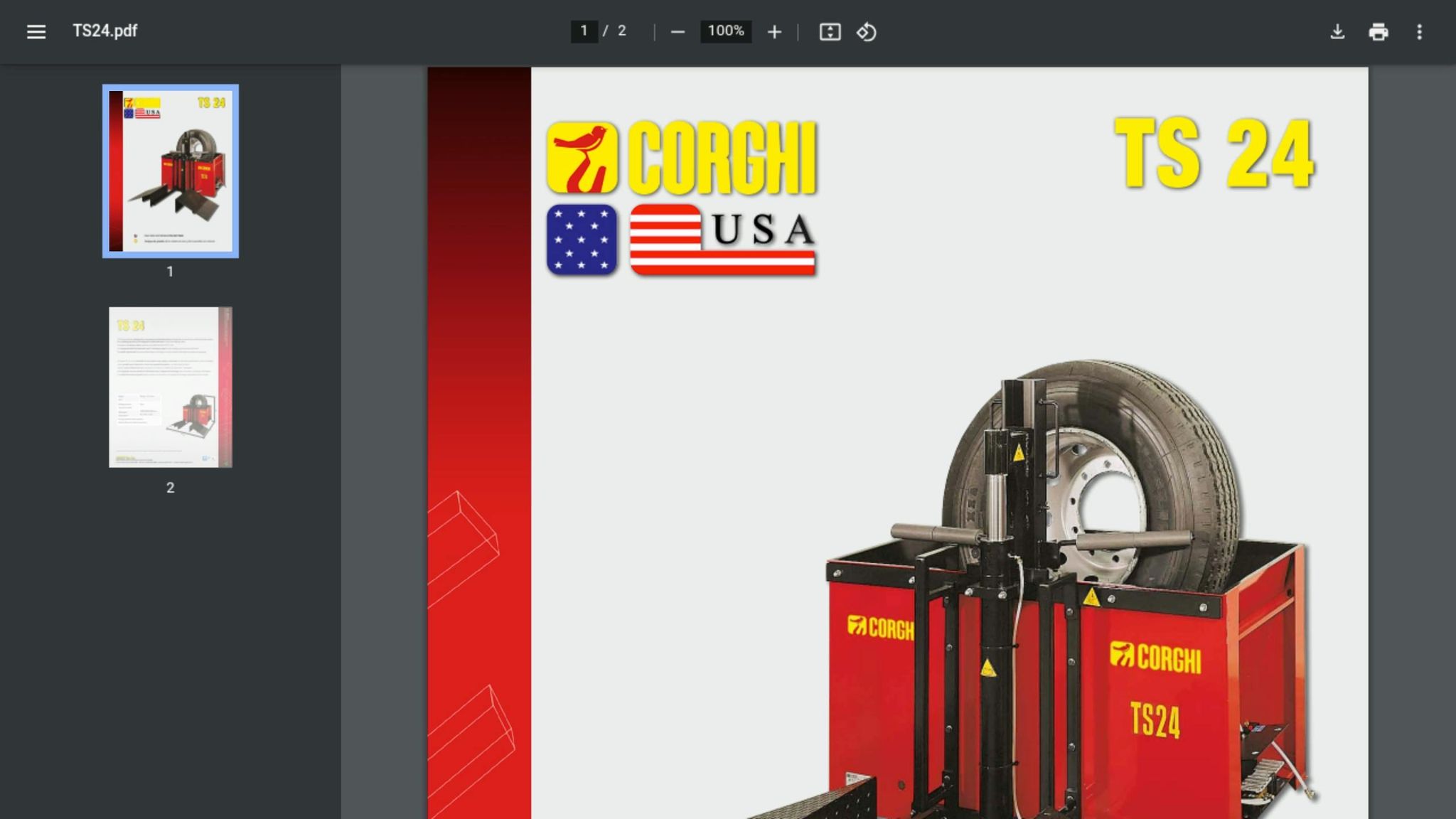 Corghi TS24 Drain Valve