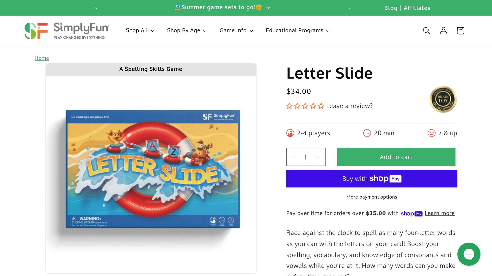 Letter Slide