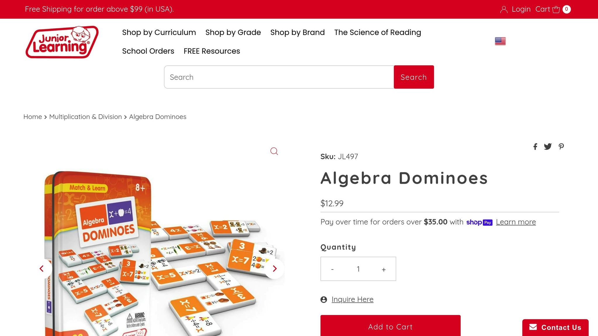 Algebra Dominoes