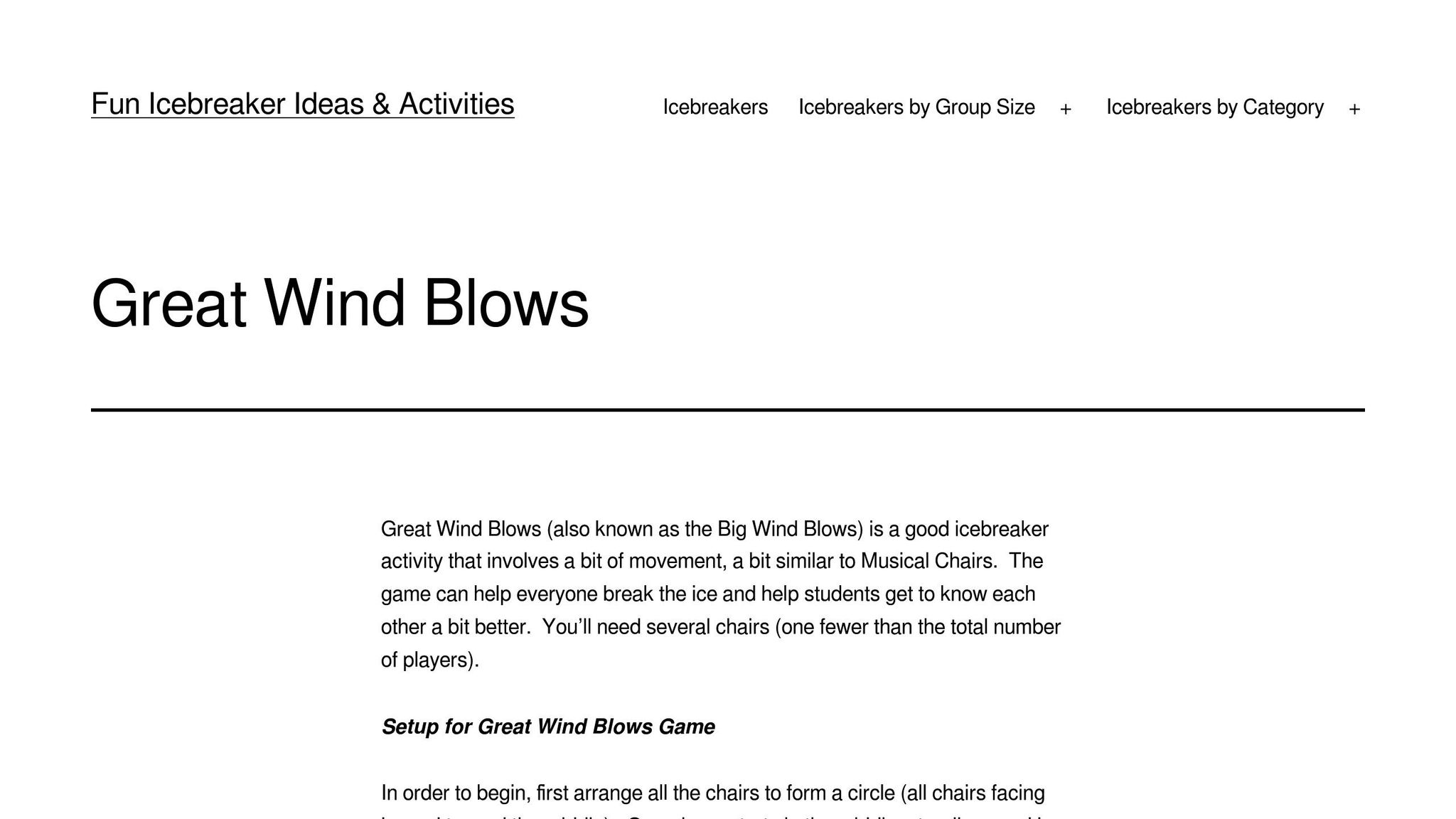The Great Wind Blows