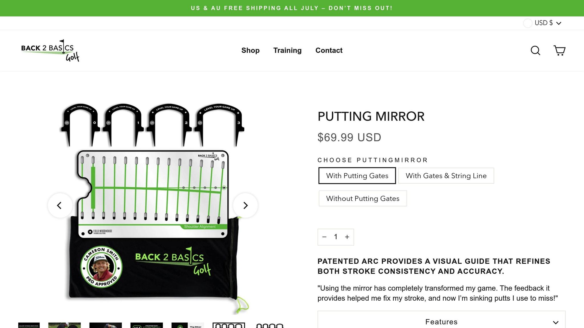 Back 2 Basics Pro Path Putting Mirror