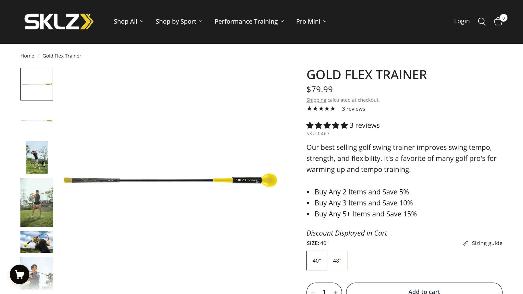 SKLZ Gold Flex Golf Swing Trainer