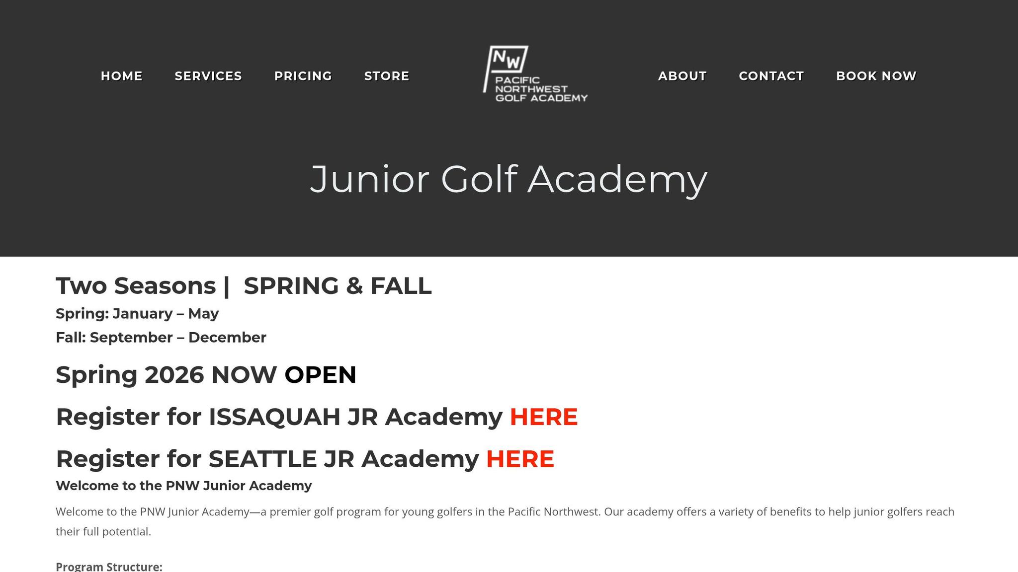 PNW Junior Golf Academy