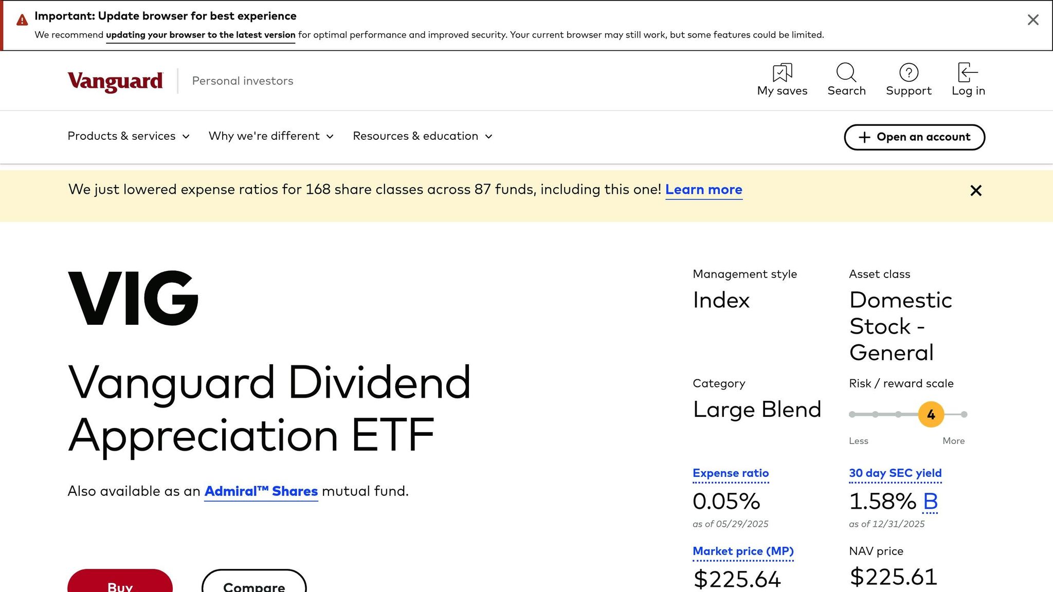 Vanguard Dividend Appreciation ETF