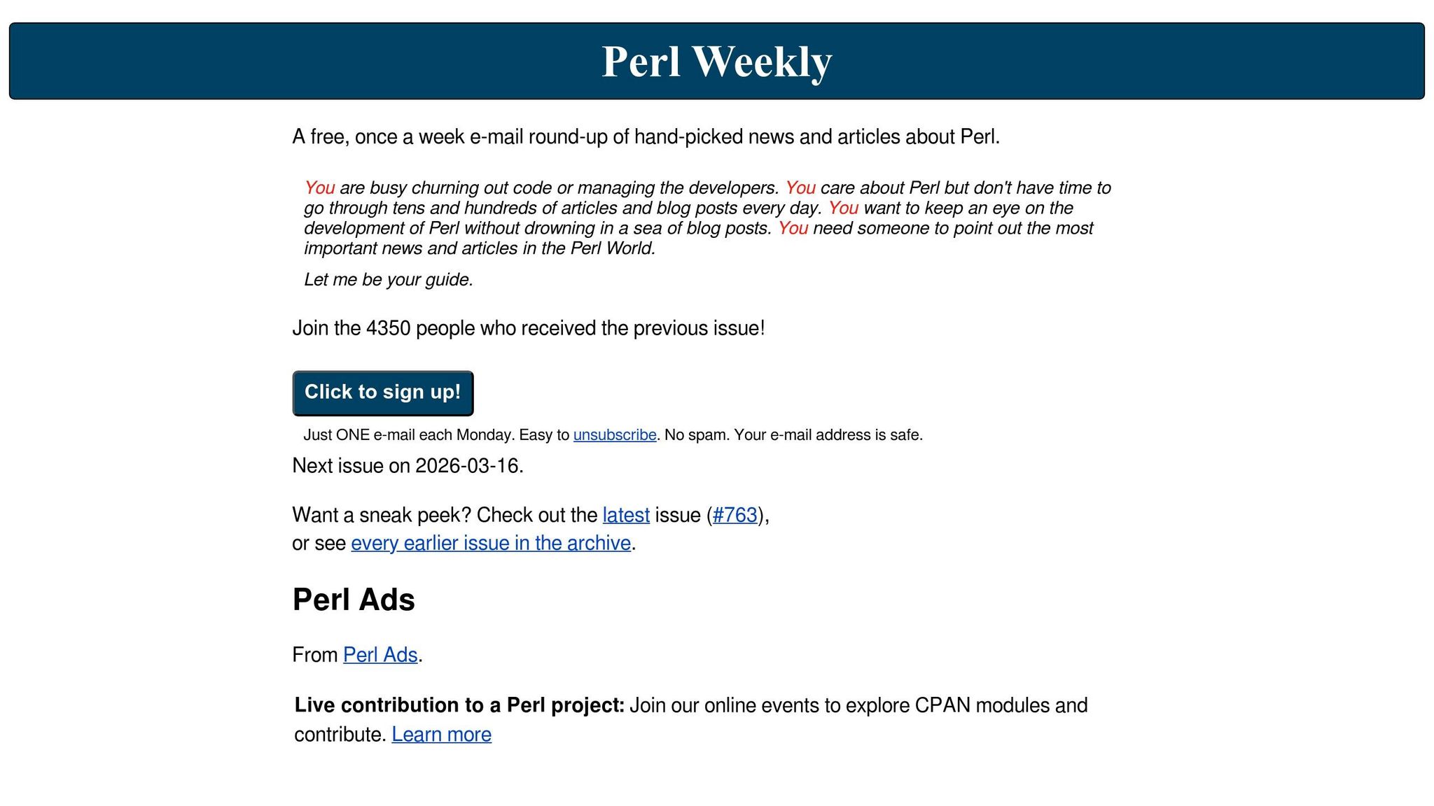 Perl Weekly