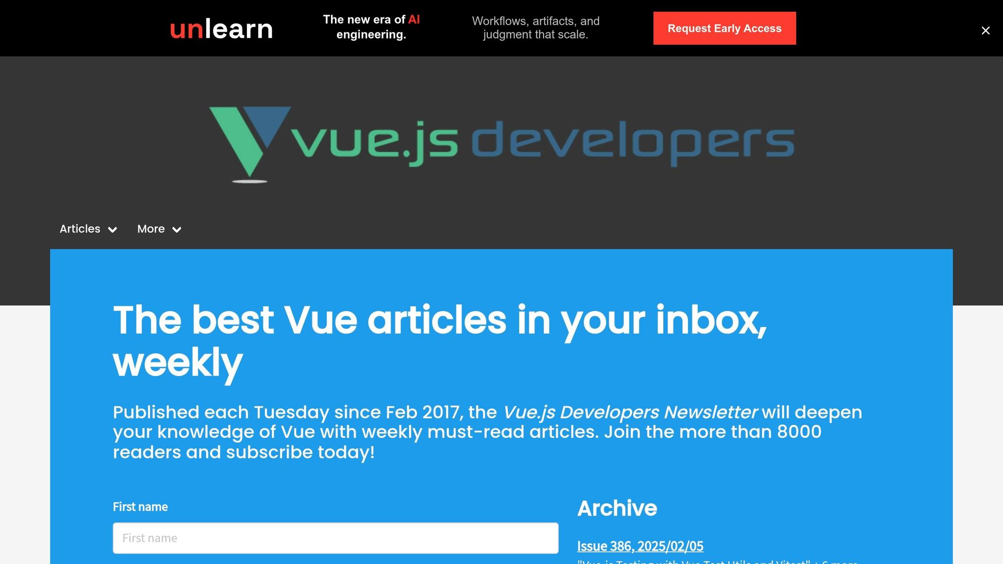 Vue.js Developer Newsletter