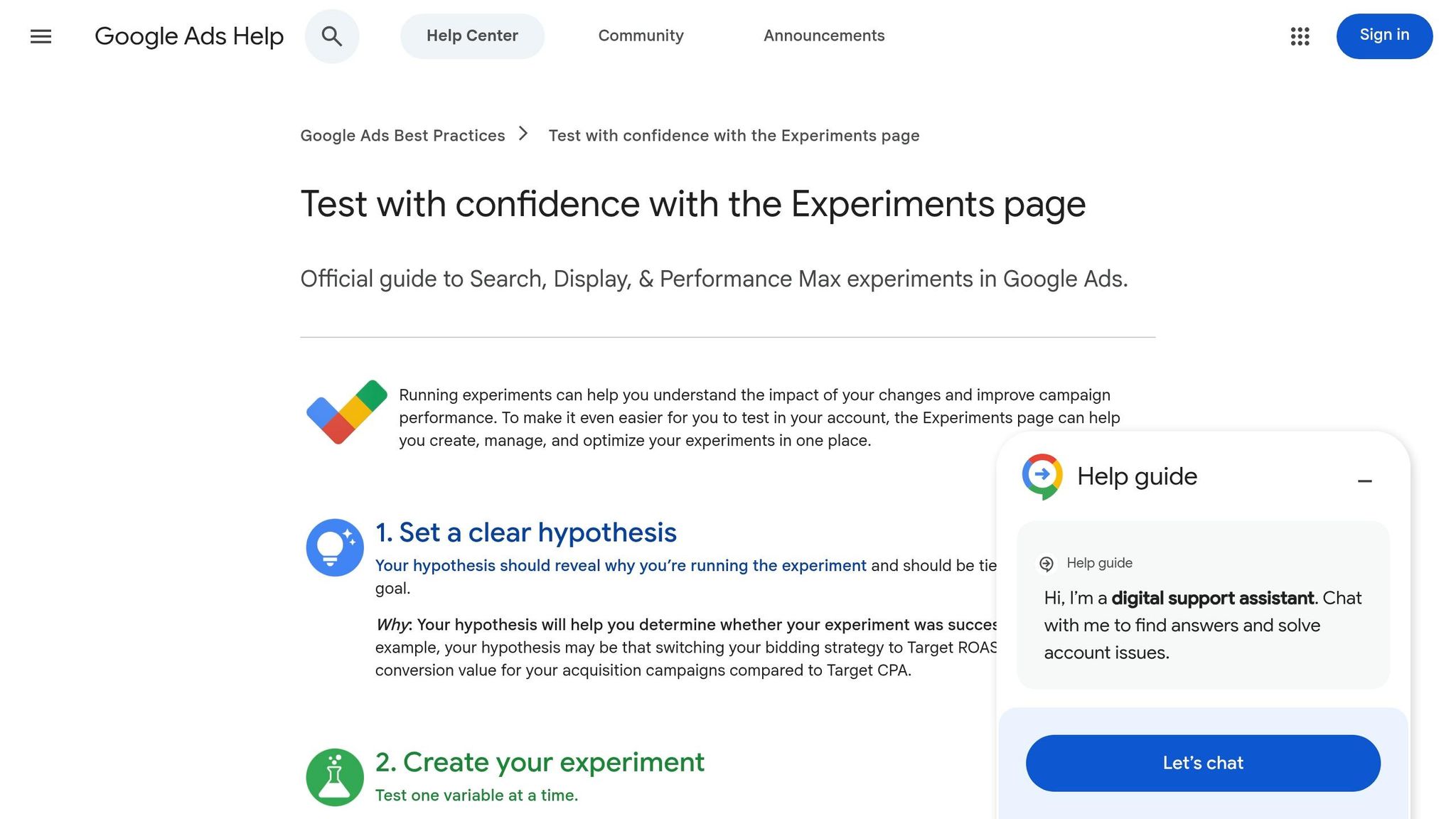 Google Ads Experiments