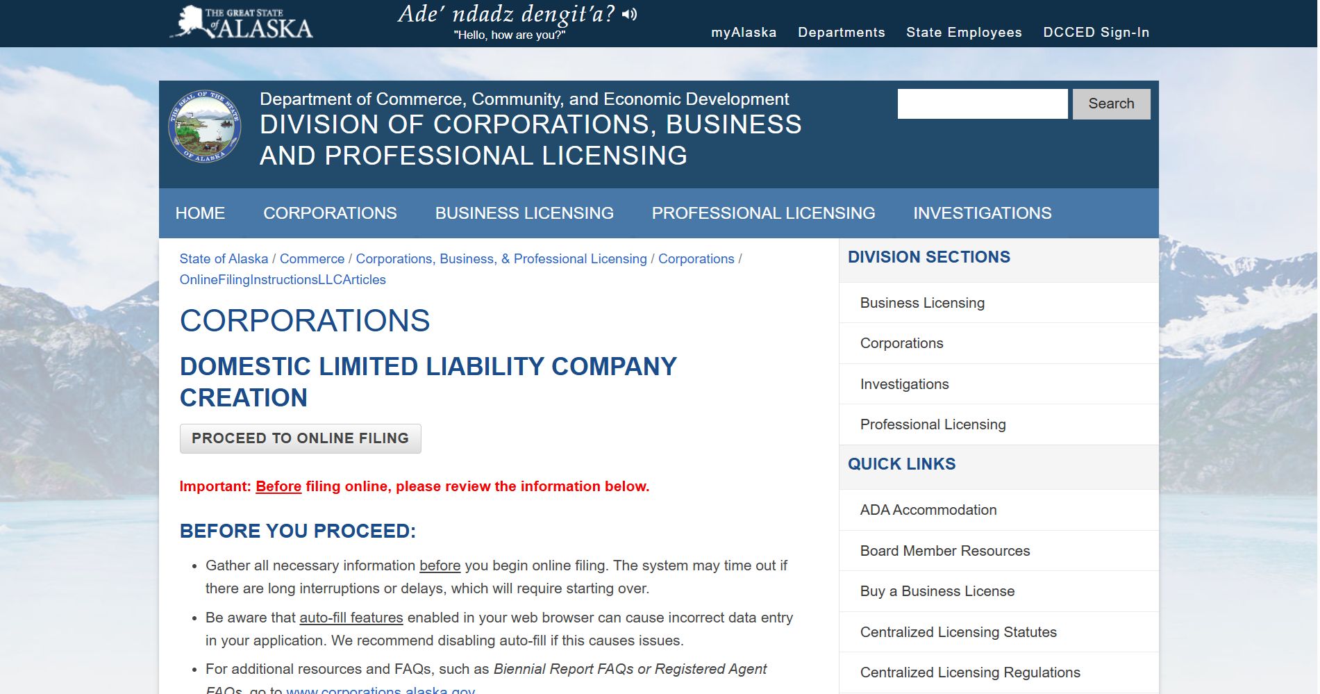 How to Start an LLC in Alaska - Alaska Secretary of State