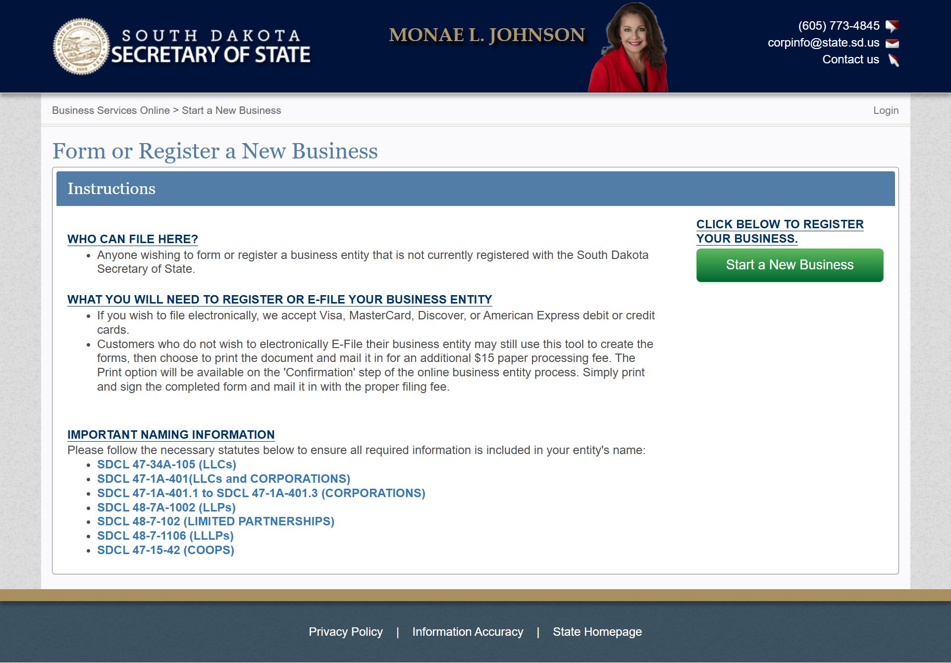 How to Start an LLC in South Dakota - South Dakota Secretary of State