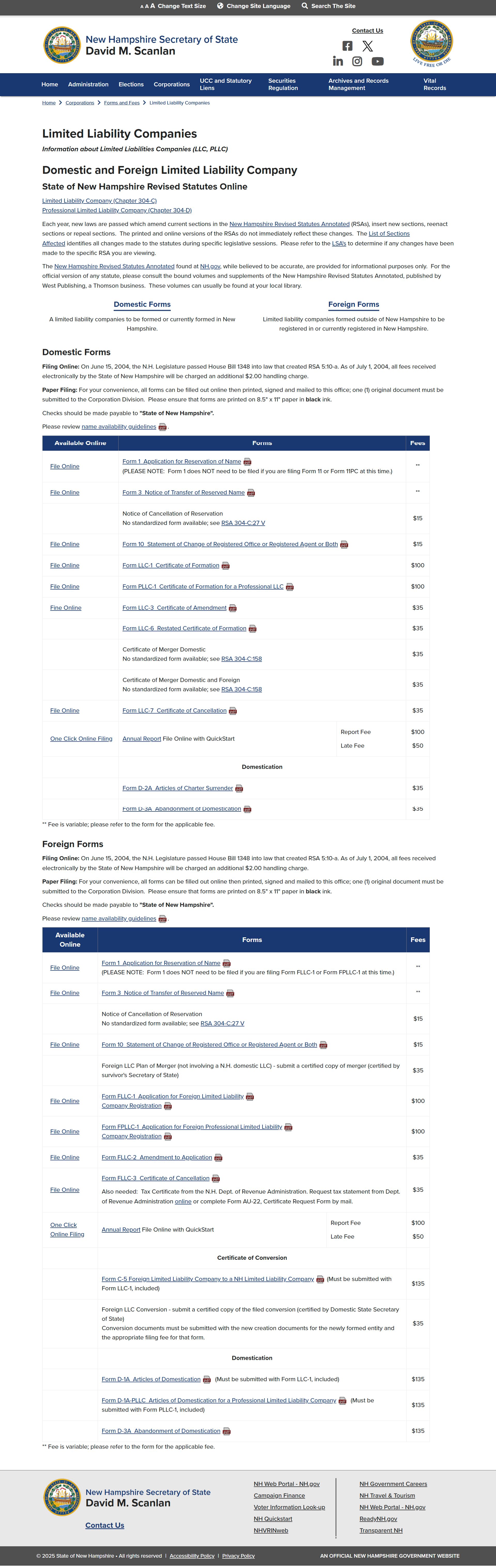 How to Start an LLC in New Hampshire - New Hampshire Secretary of State