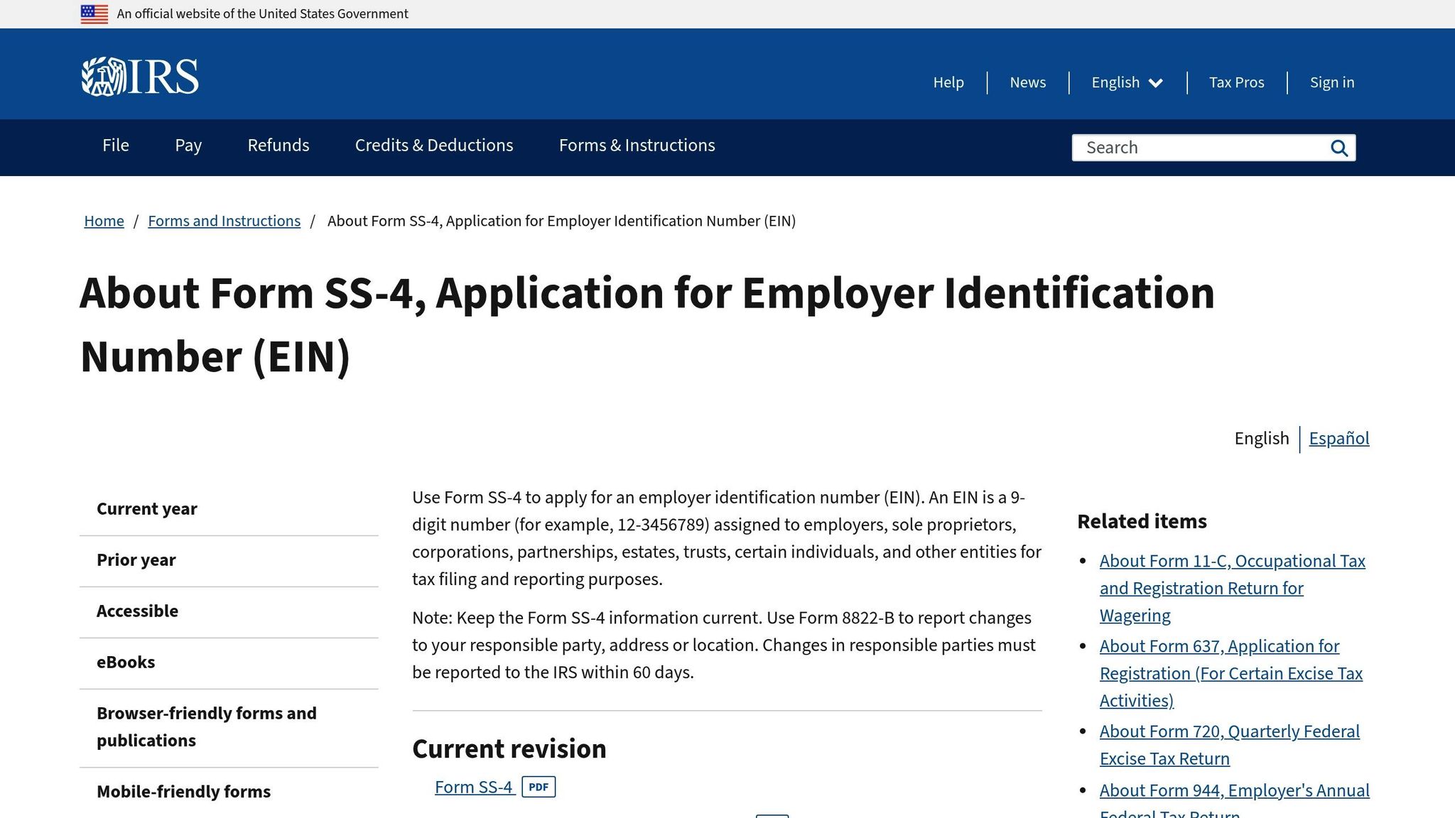 How to submit form SS-4 for EIN by fax