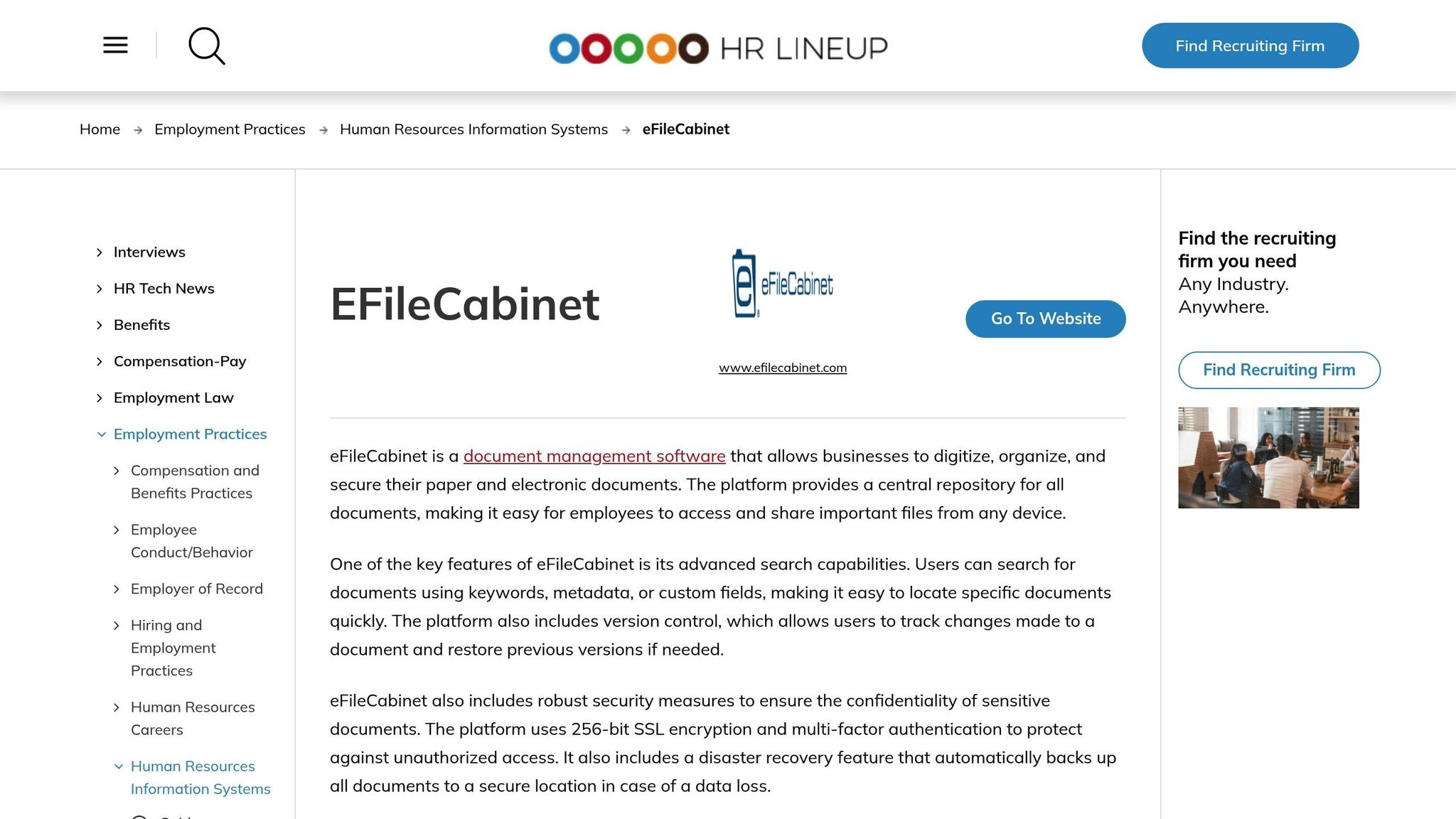 EFileCabinet document management.