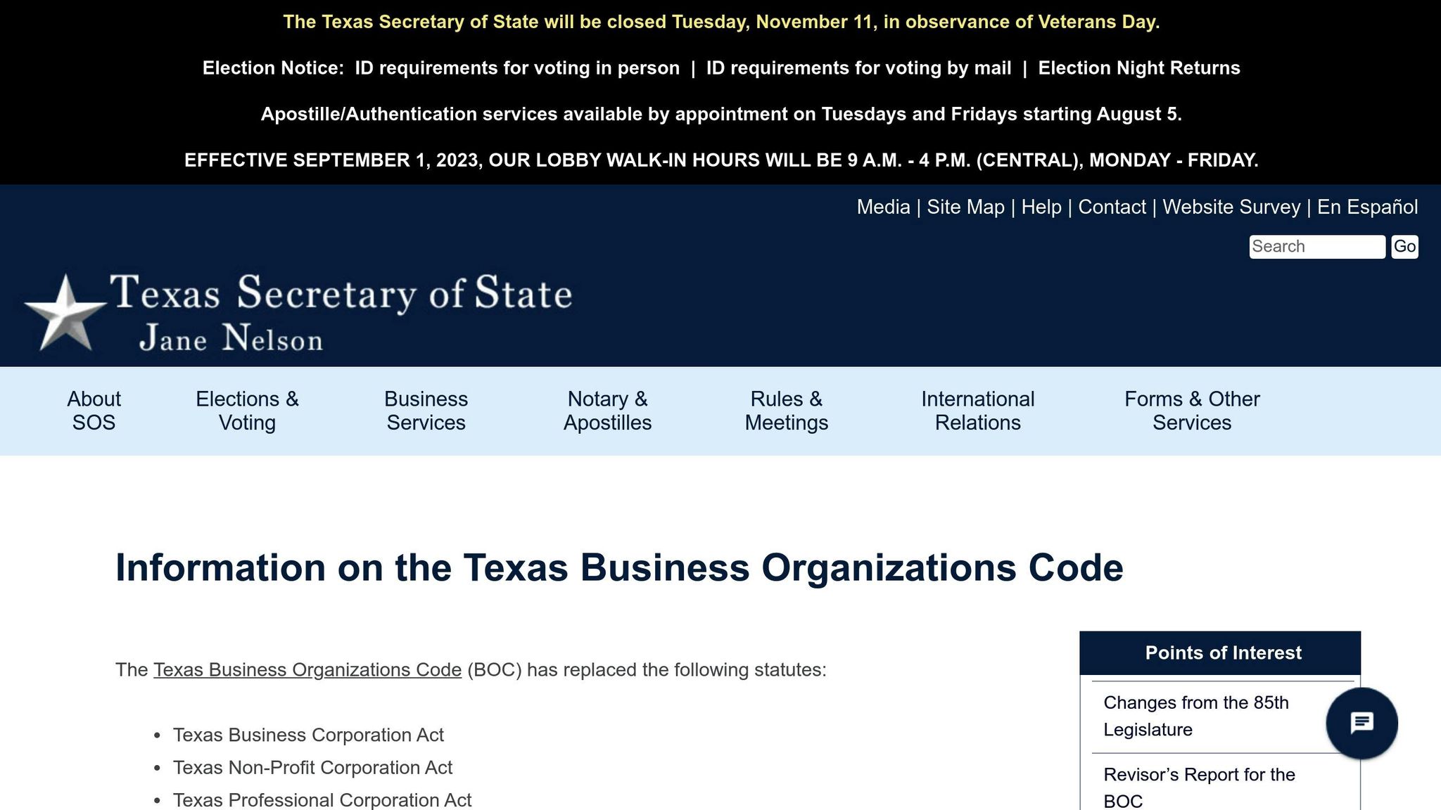 texas secretary of state