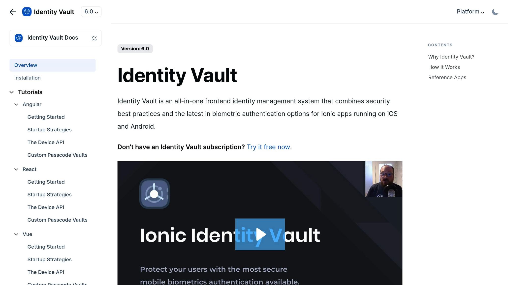 Ionic Identity Vault