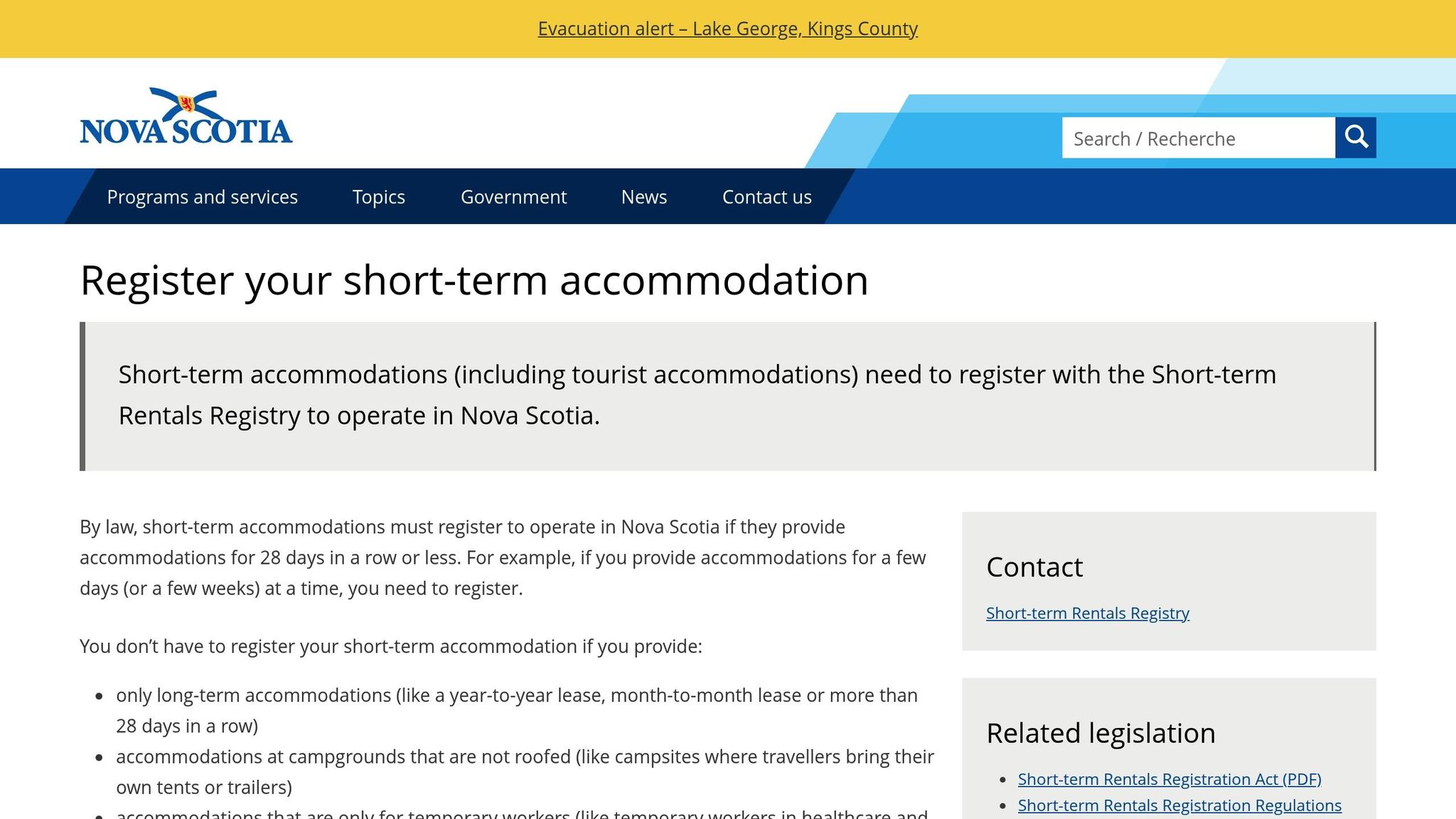 Tourist Accommodations Registry