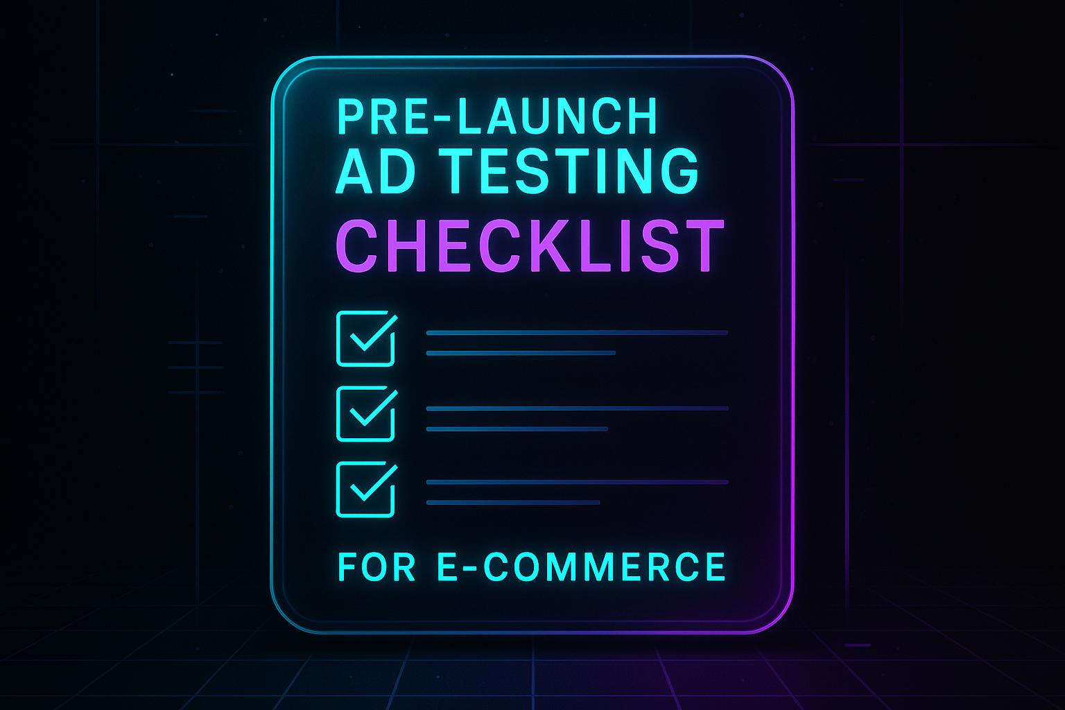 Ecom Pre-Launch Ad Checklist (Fix These First)