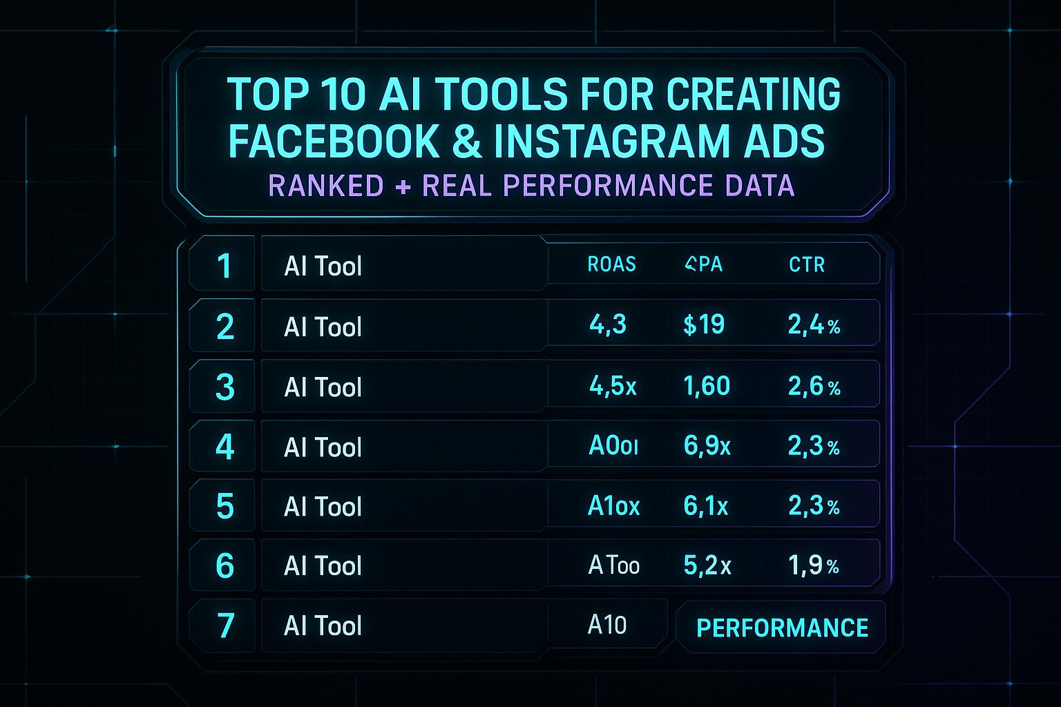 Top 10 AI Tools for Creating Facebook & Instagram Ads (Ranked + Real Performance Data)