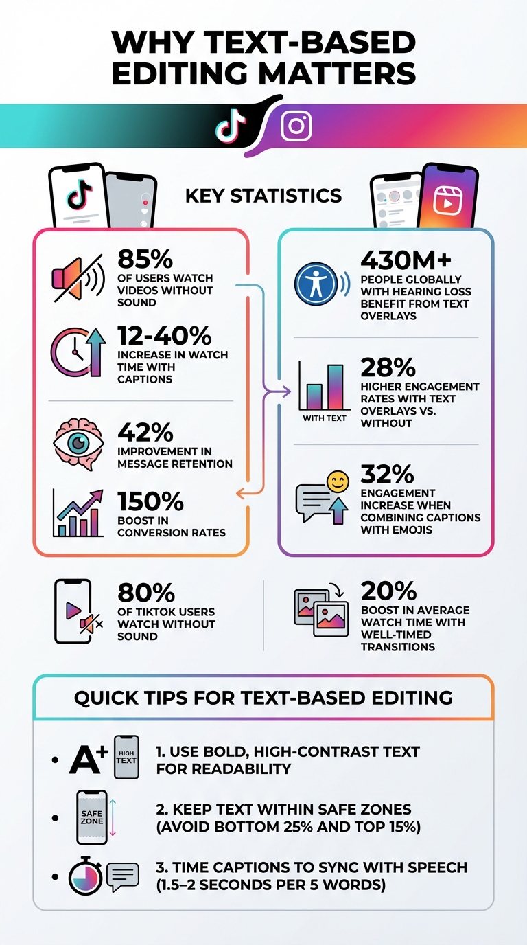 Text-Based Editing Impact Statistics for TikTok and Instagram Reels