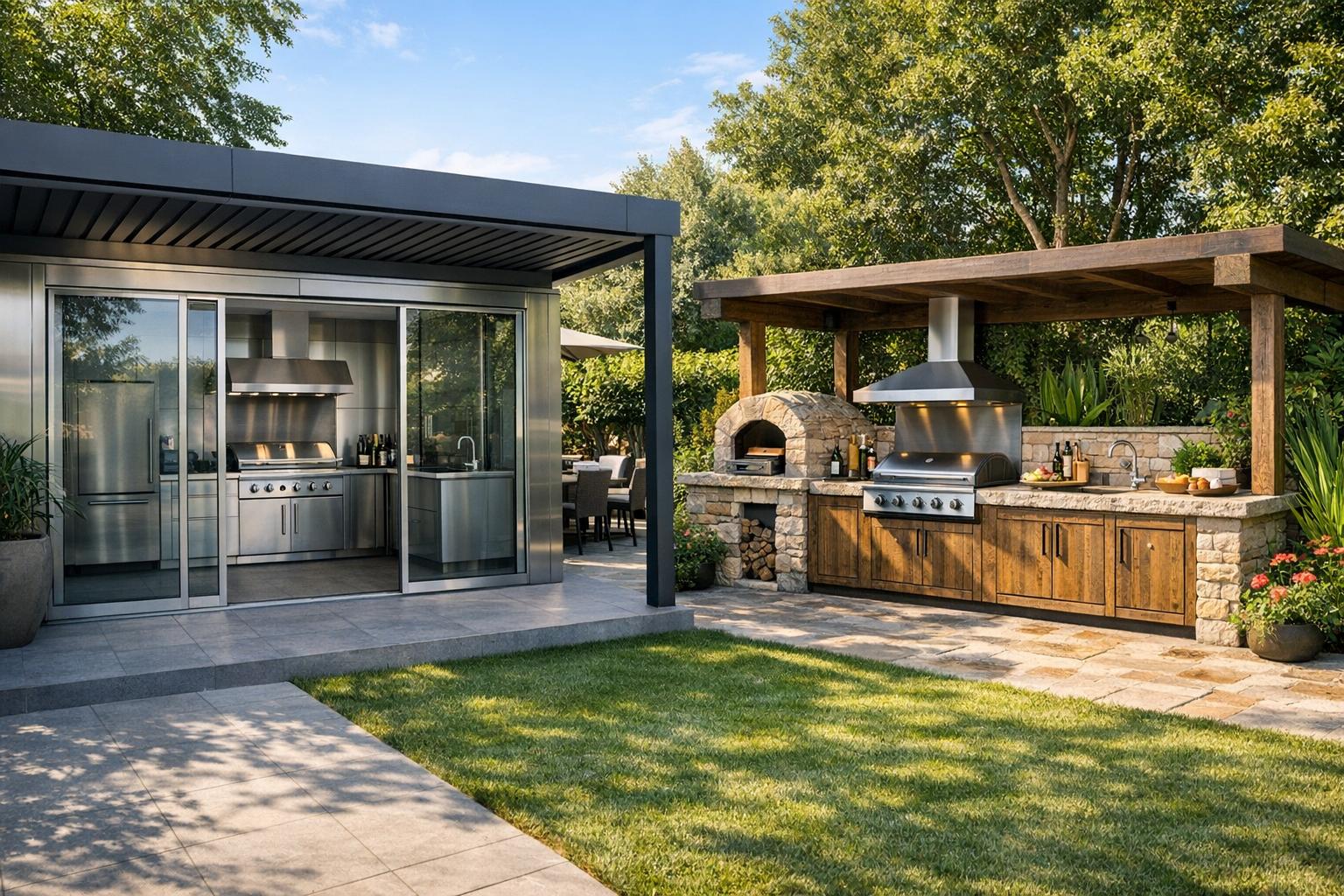 Thumbnail for: Cuisine Outdoor Fermée vs Cuisine Ouverte : Lequel Choisir pour Votre Jardin ?