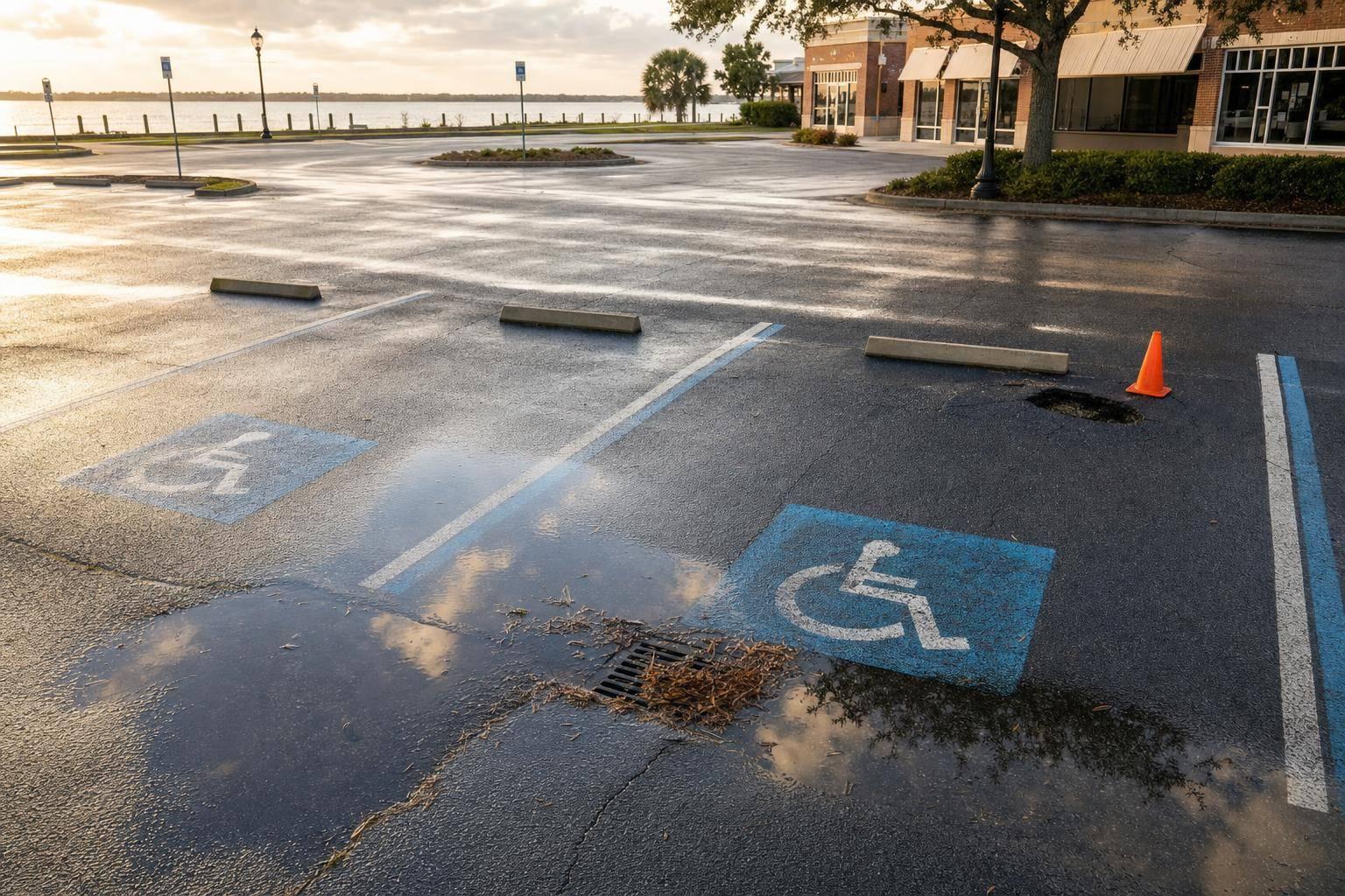 What Hurricane Season Actually Does to a Commercial Parking Lot in Apalachicola