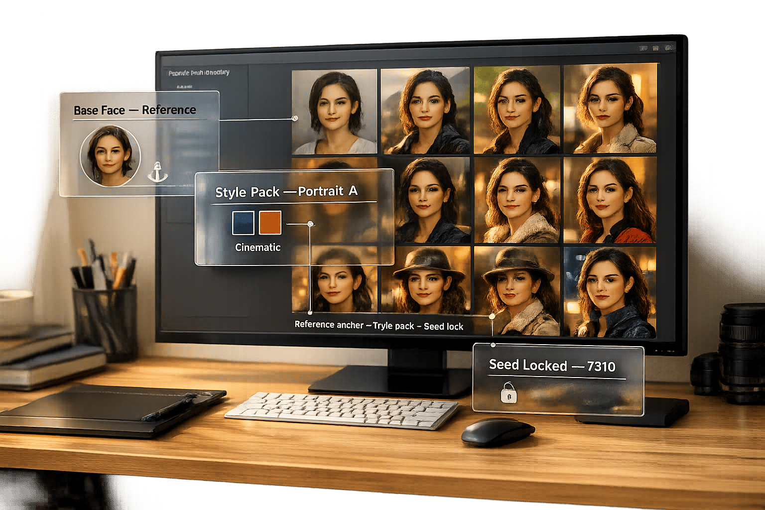Thumbnail for: Portrait & Character Prompt Packs for Consistent Faces and Styles