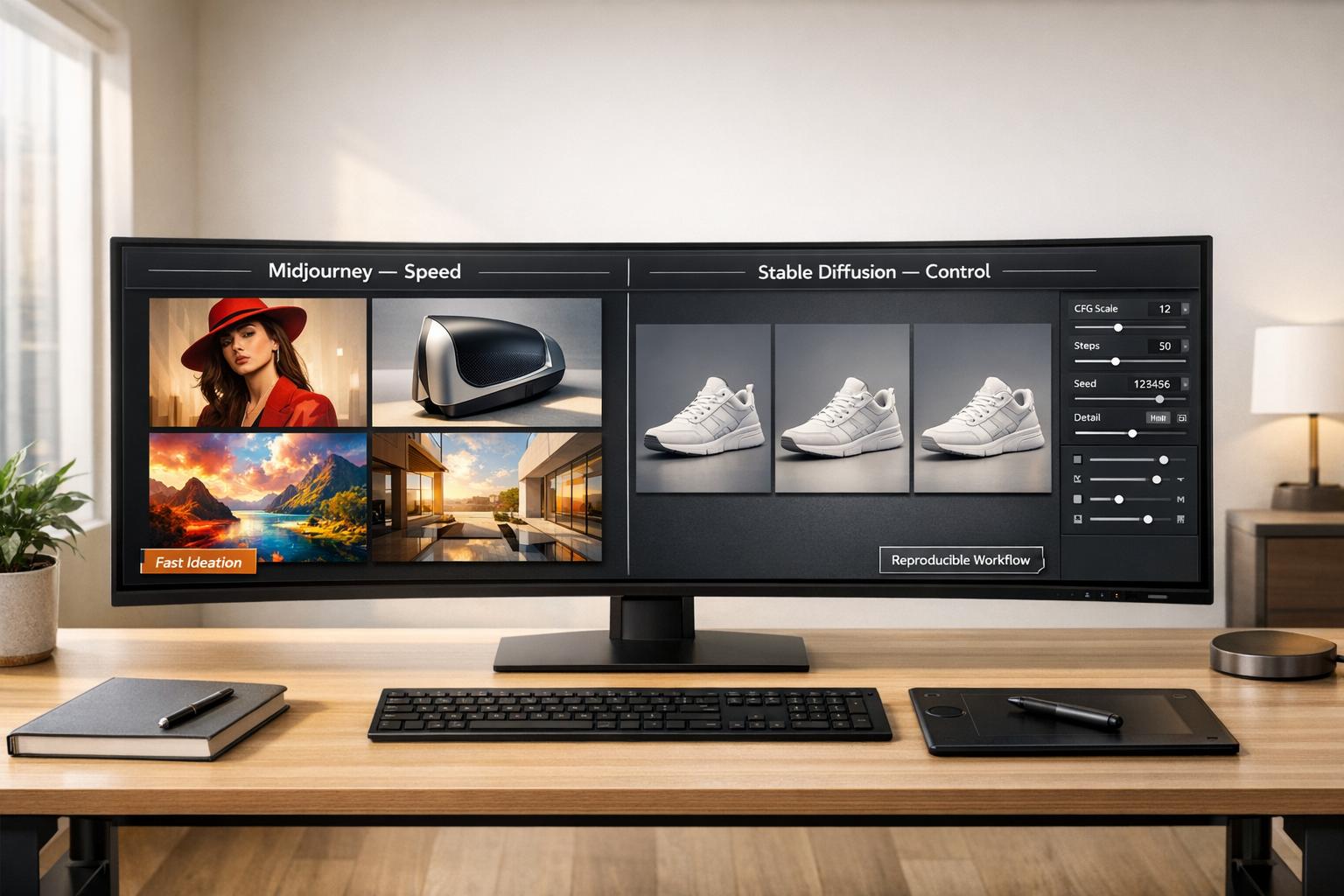 Thumbnail for: Midjourney vs. Stable Diffusion for Portfolios