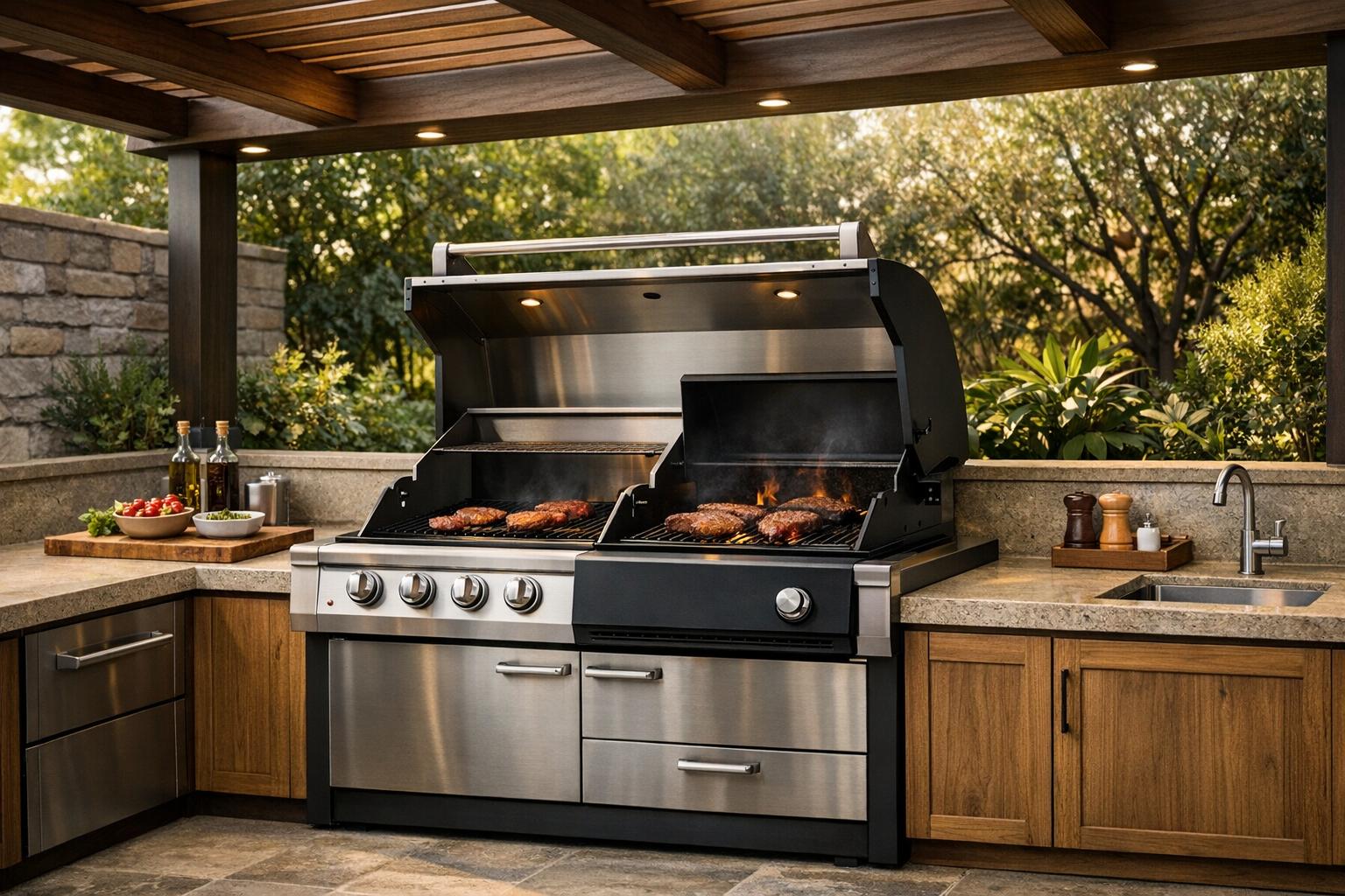 Thumbnail for: Comment intégrer un barbecue gaz-charbon dans une cuisine extérieure