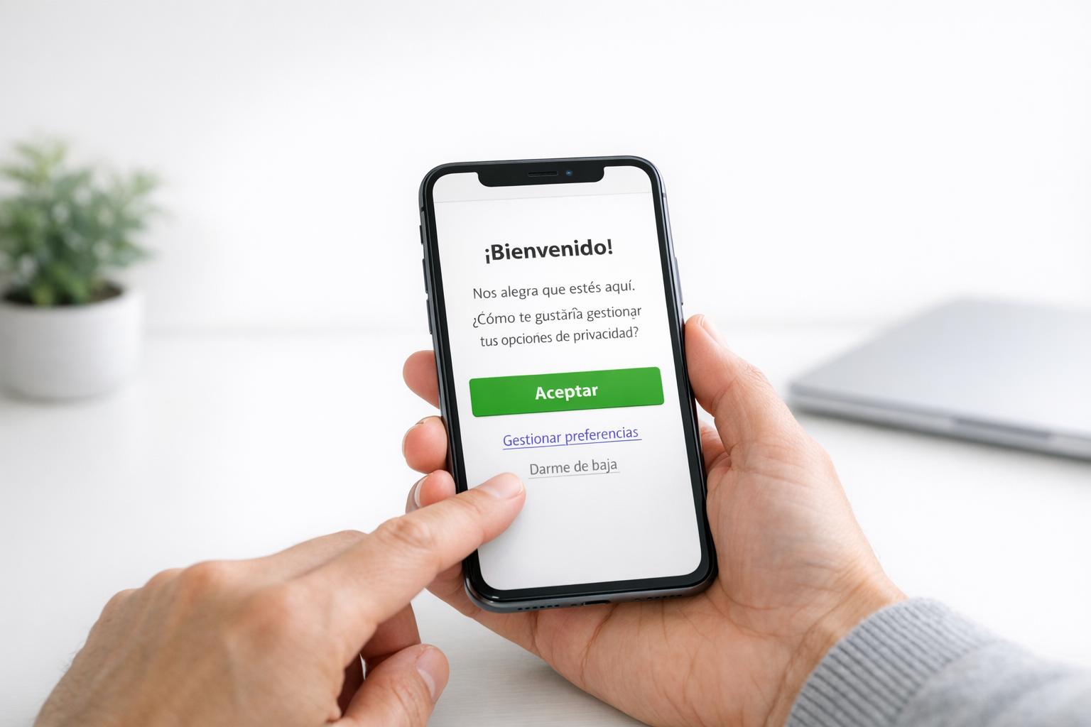 Cómo gestionar el consentimiento en mensajes de bienvenida