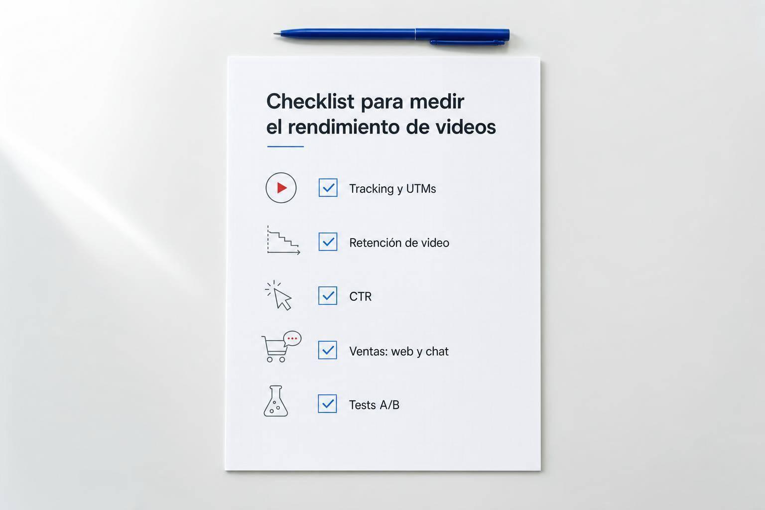 Checklist para medir el rendimiento de videos