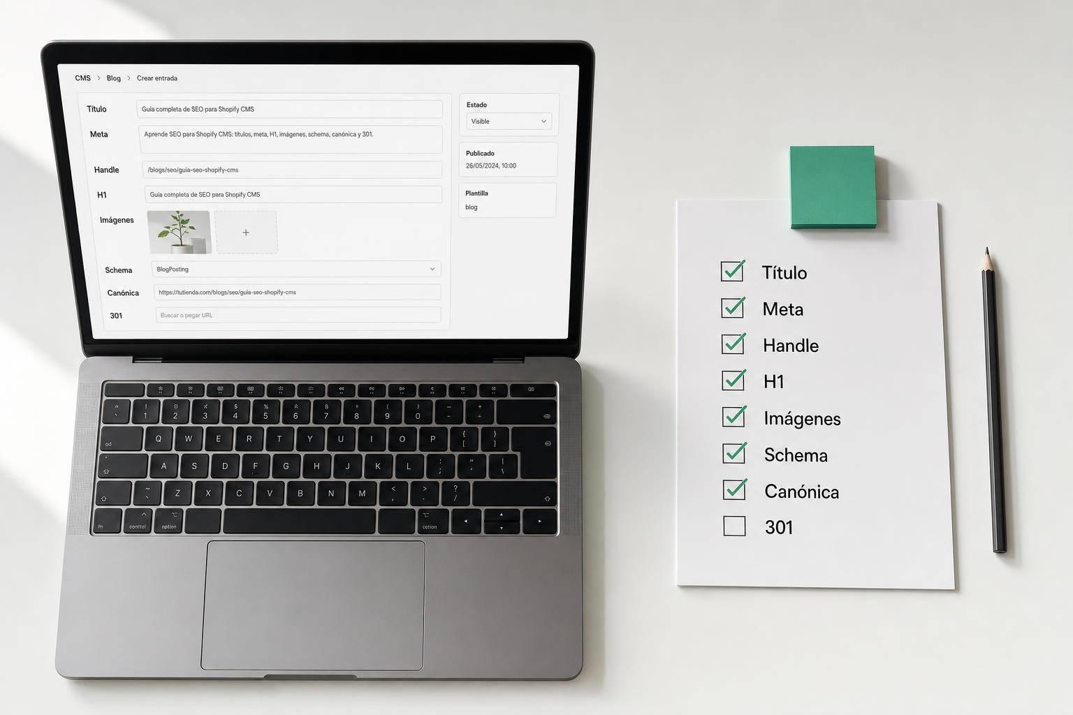 Checklist SEO para Shopify CMS