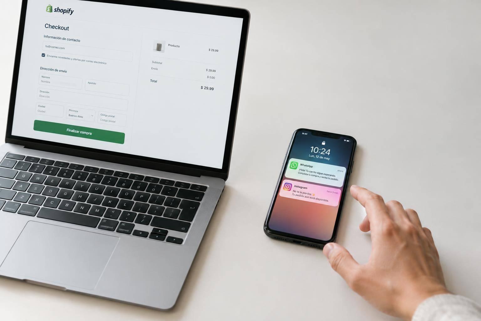 Alertas de abandono y checkout para Shopify