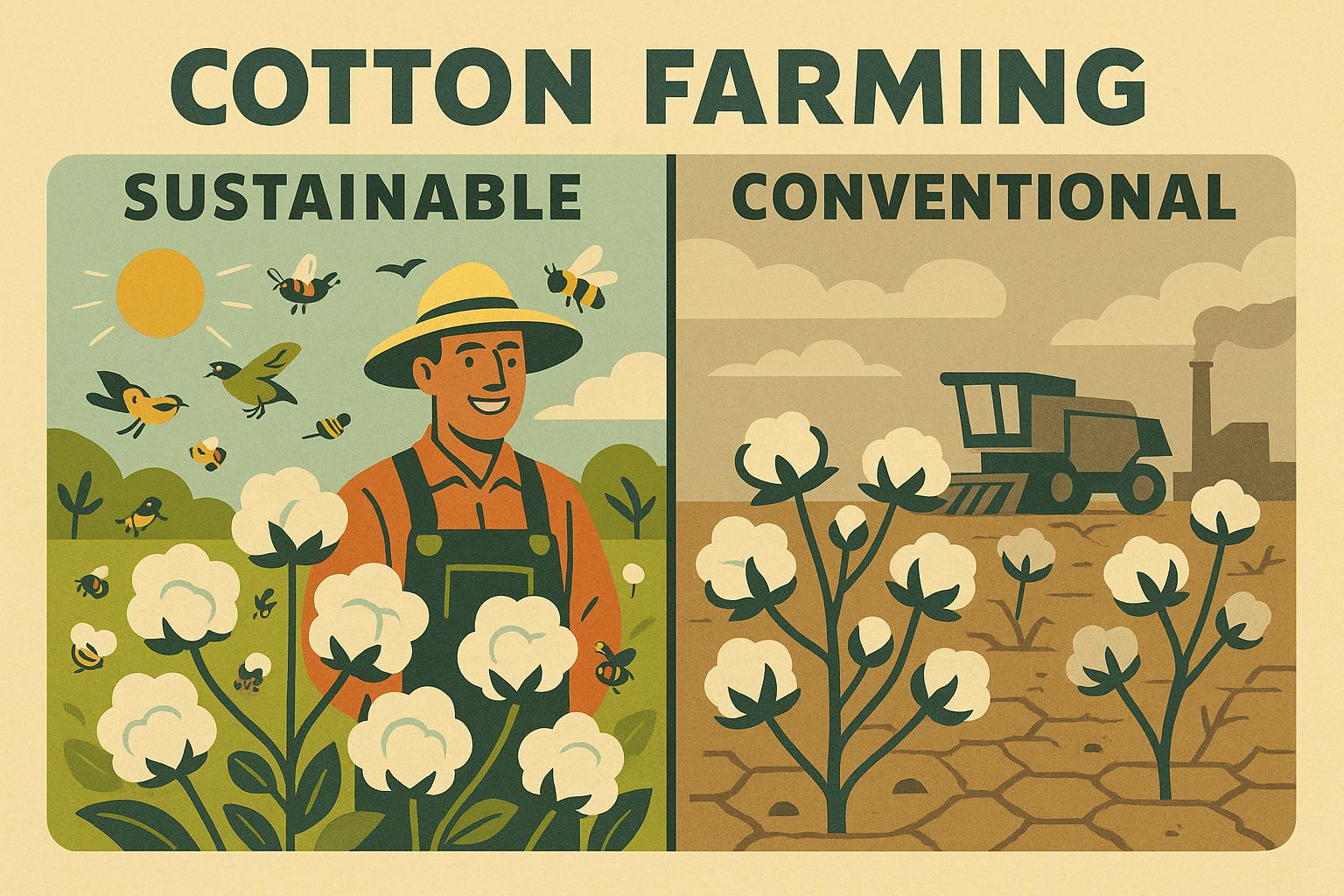 Thumbnail for: Sustainable Cotton Farming vs. Conventional Methods