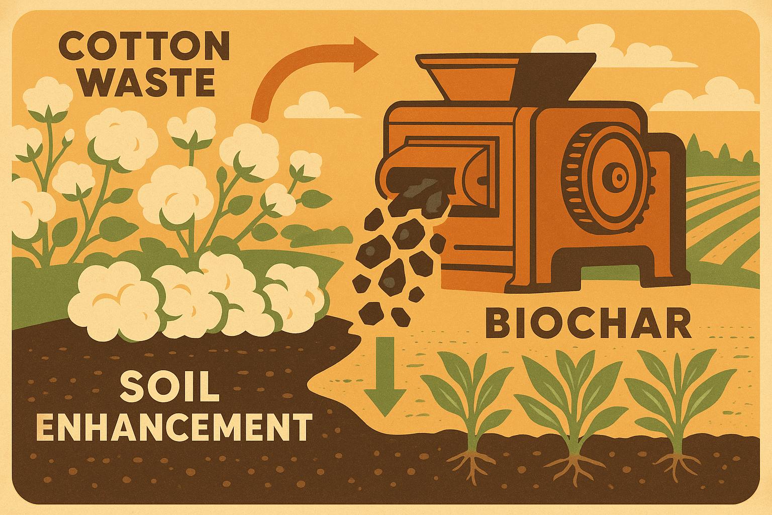 Thumbnail for: Biochar from Cotton Gin Waste: Benefits for Soil