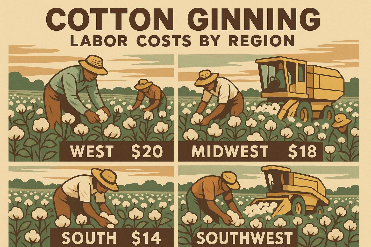 Thumbnail for: Cotton Ginning Labor Costs by Region