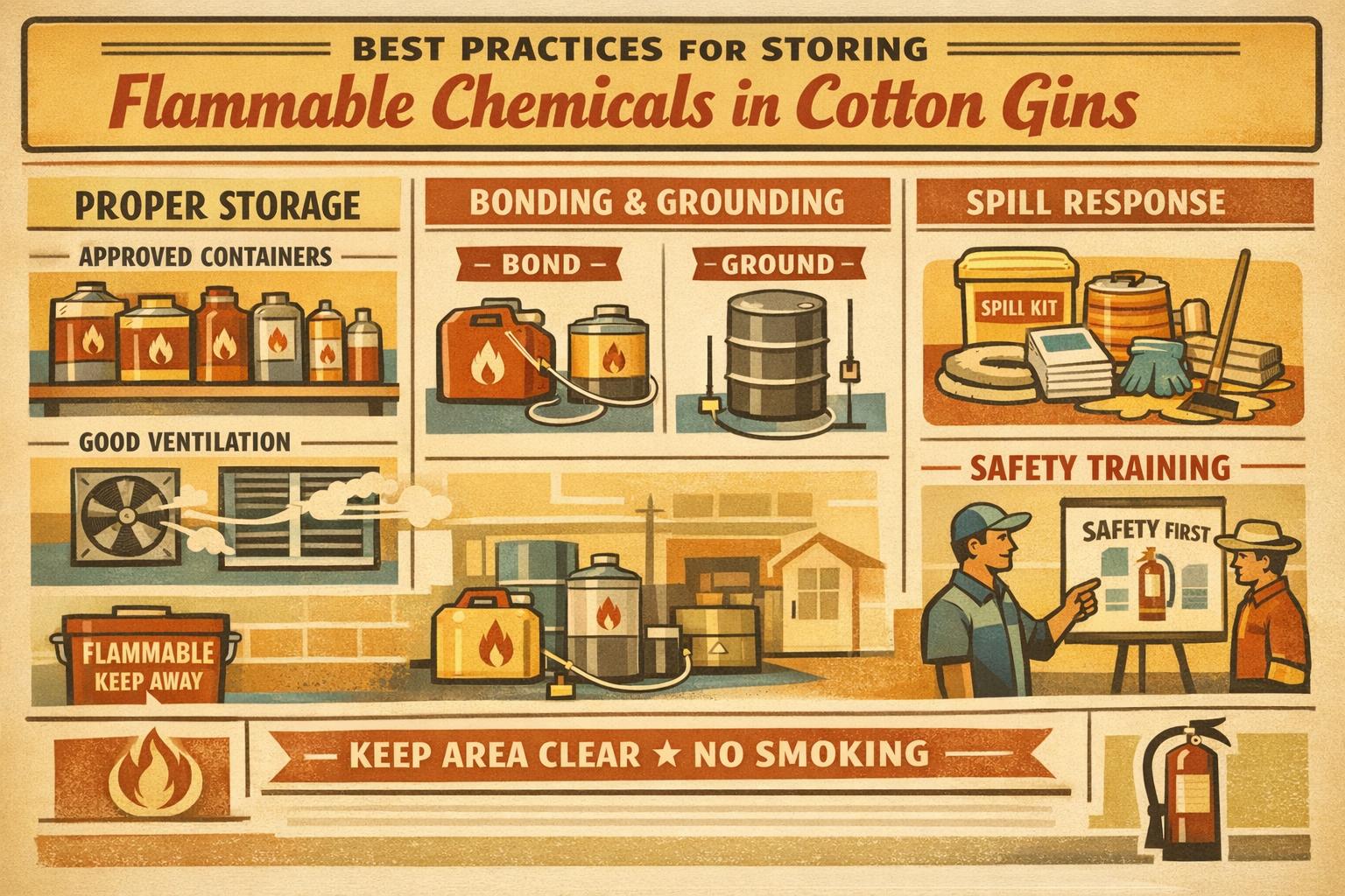 Thumbnail for: Best Practices for Storing Flammable Chemicals in Cotton Gins