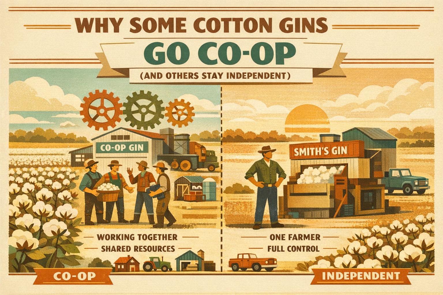 Thumbnail for: Why Some Cotton Gins Go Co‑op (And Others Stay Independent)