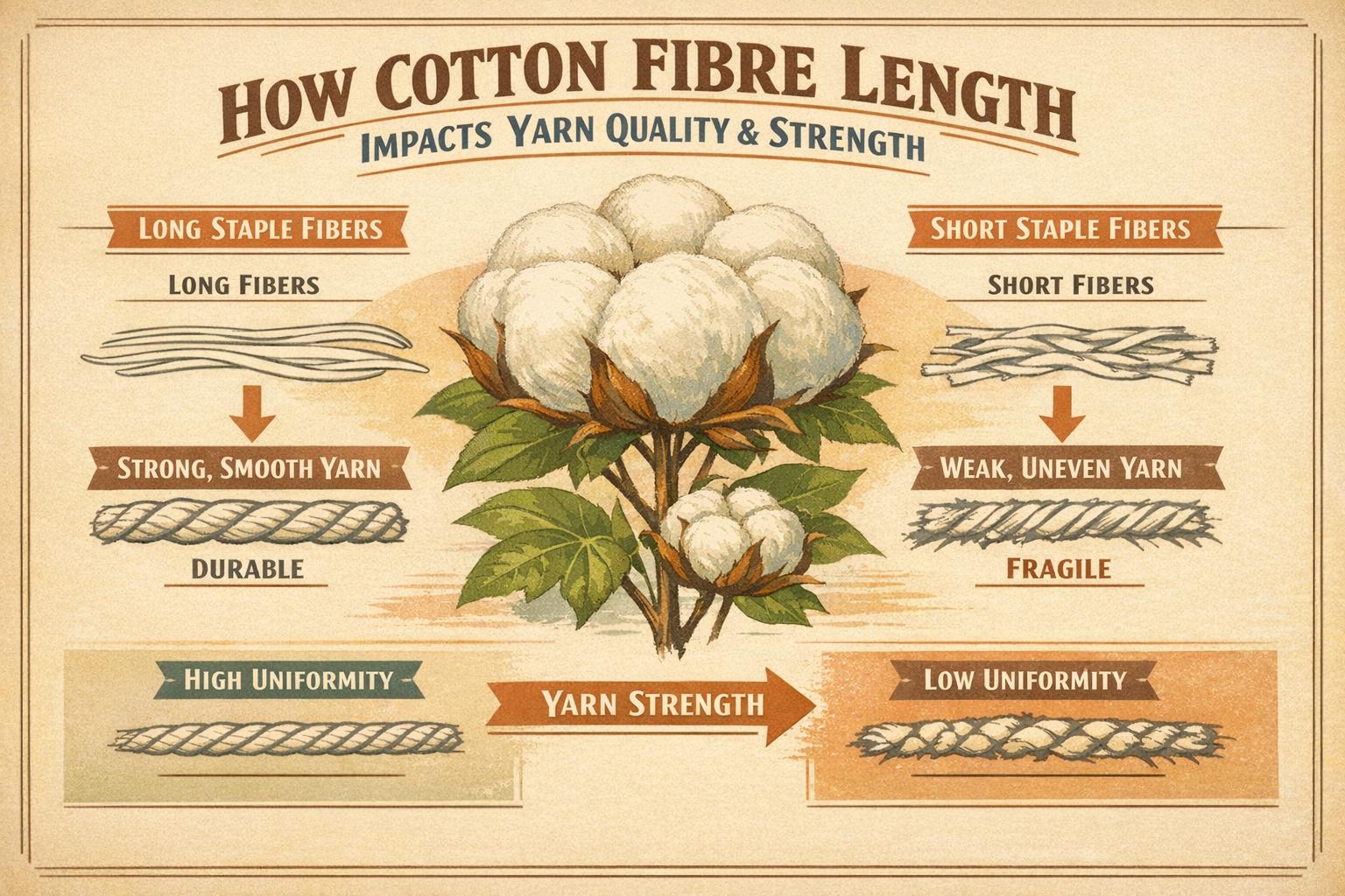Thumbnail for: How Cotton Fibre Length Impacts Yarn Quality and Strength