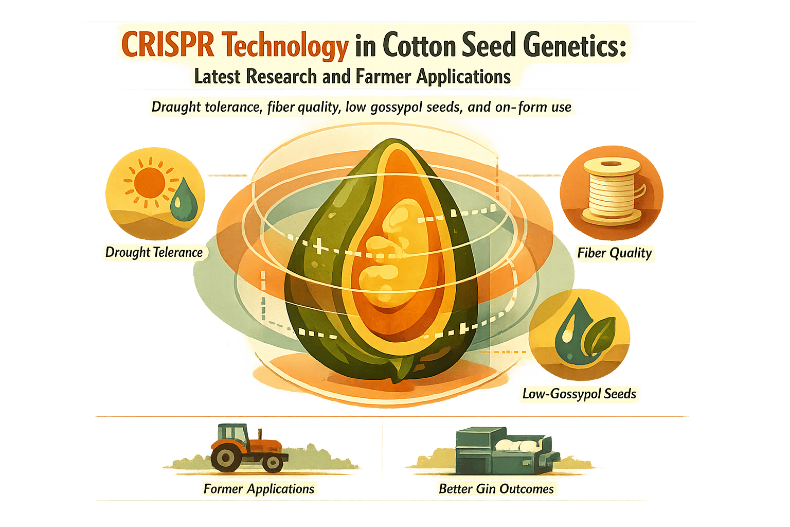 Thumbnail for: CRISPR Technology in Cotton Seed Genetics: Latest Research and Farmer Applications