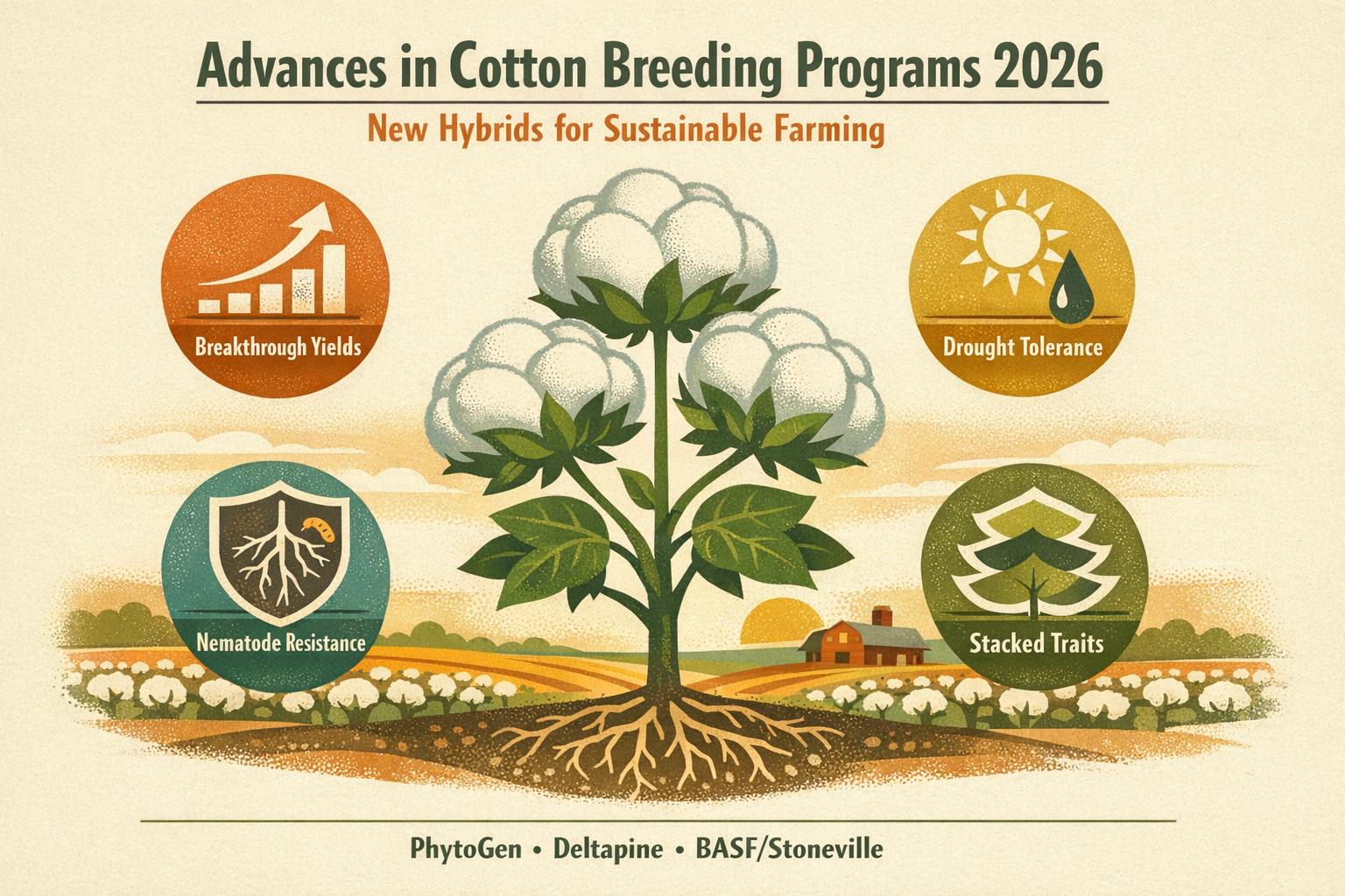 Thumbnail for: Advances in Cotton Breeding Programs 2026: New Hybrids for Sustainable Farming